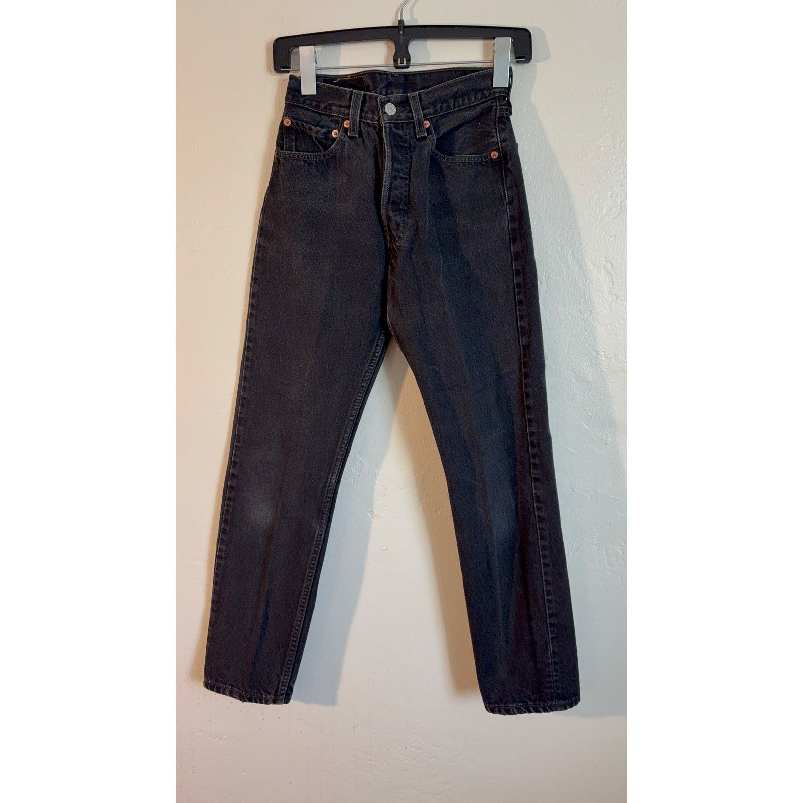Levi's × Vintage Levi's 501 Vintage 90s Black Denim Straight Leg Jeans Size 26" / US 2 / IT 38 - 1 Thumbnail