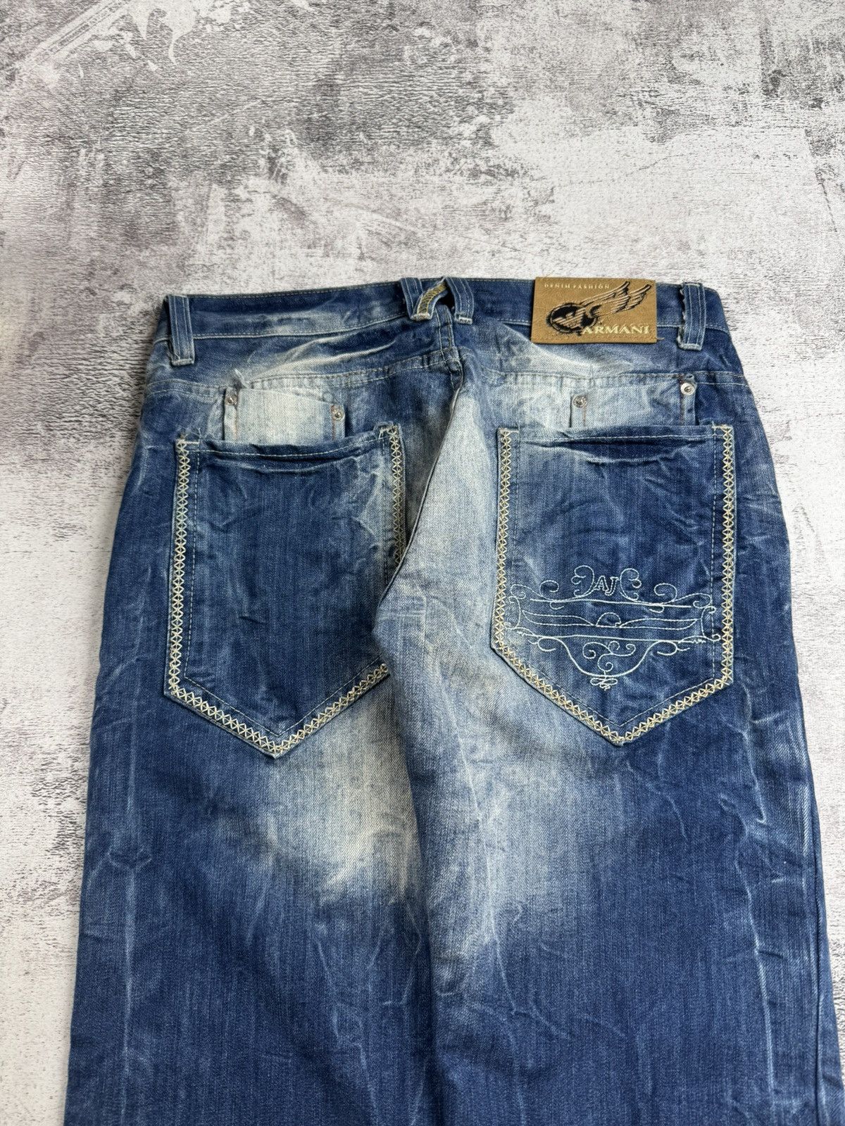 Armani Armani Vintage Faded 33/33 Blue Hip Hop Rap Distressed Jeans Pants Trousers Size US 33 - 9 Thumbnail