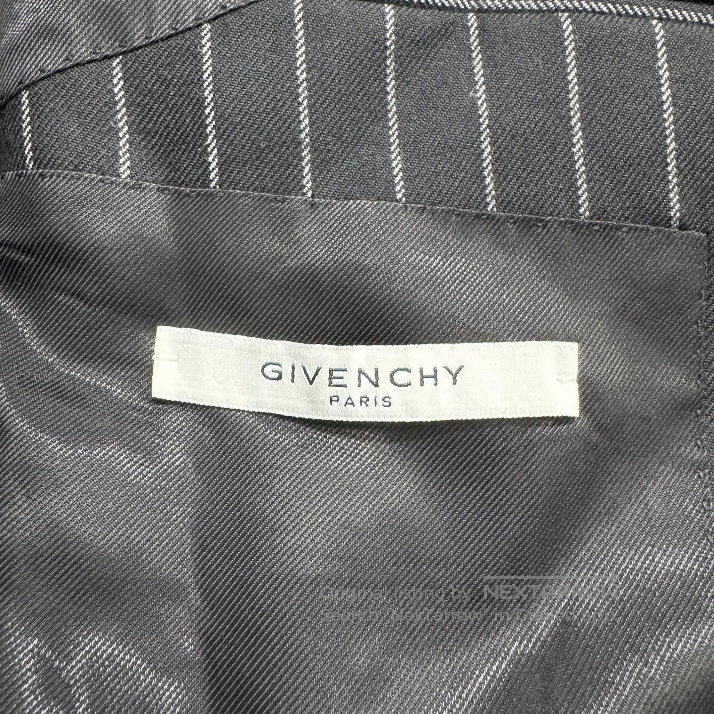 Givenchy Black Pinstriped Single-Breasted Blazer. Size US M / EU 48-50 / 2 - 2 Thumbnail