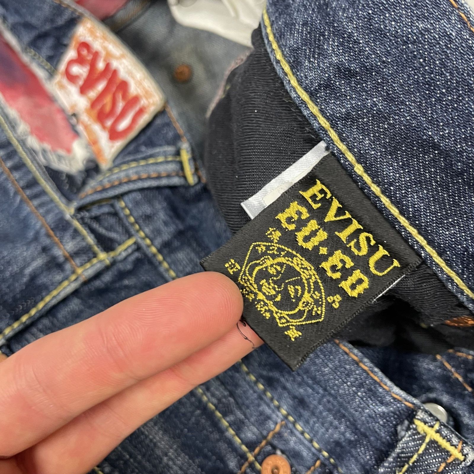 Evisu Evisu Women's Blue Cotton Denim Low Rise Boyfriend Short 31 Size 31" - 9 Thumbnail