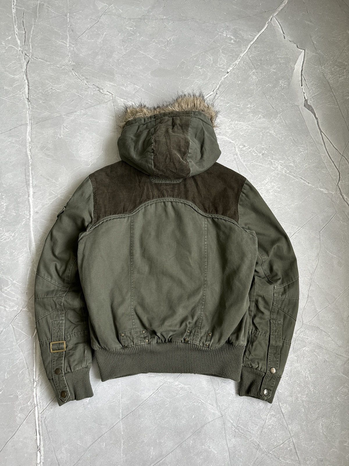 Japanese Brand 00s Fur Hood Corduroy Bomber Jacket Ifsixwasnine Japan style Size L / US 10 / IT 46 - 4 Thumbnail