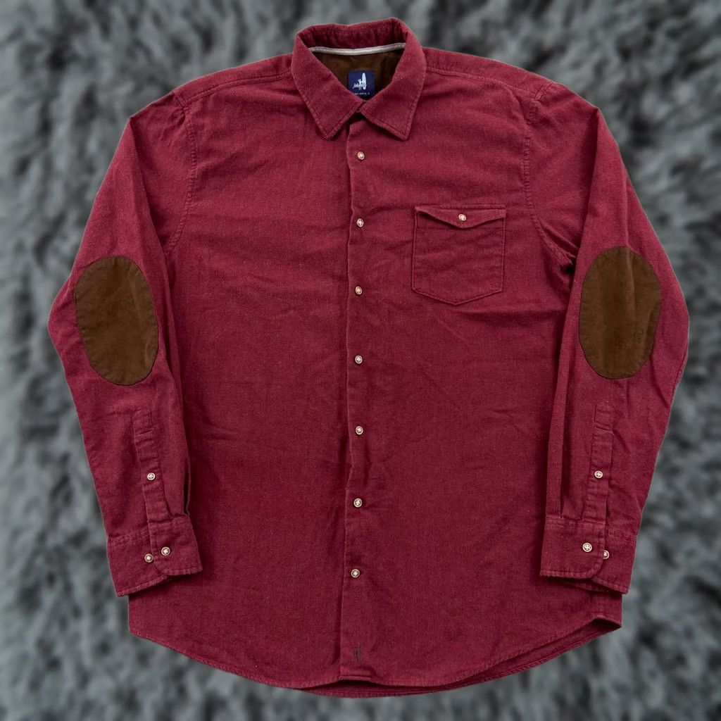 johnnie-O johnnie-O Shirt Mens Large Red Button Up Chamois Long Sleeve Preppy Size US L / EU 52-54 / 3 - 1 Thumbnail