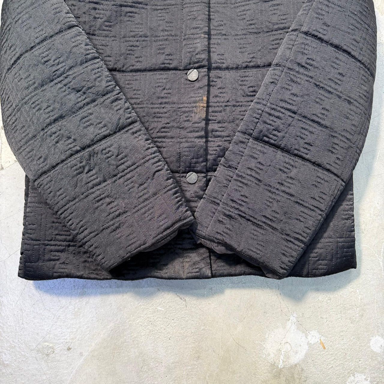 Fendi Vintage FENDI FF Monogram Quilted Puffer Jacket Black Size XS / US 0-2 / IT 36-38 - 5 Thumbnail