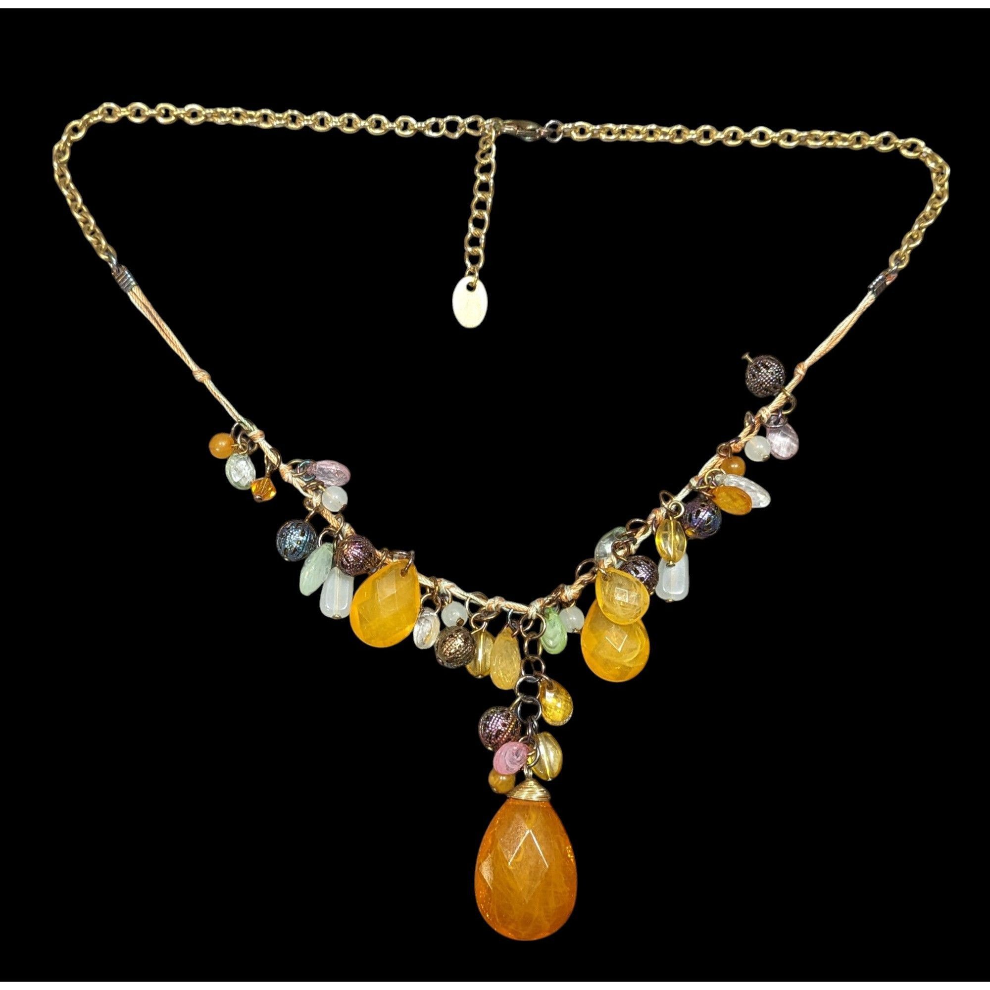Other Vintage Bohemian Orange And White Beaded Necklace Size ONE SIZE - 1 Thumbnail