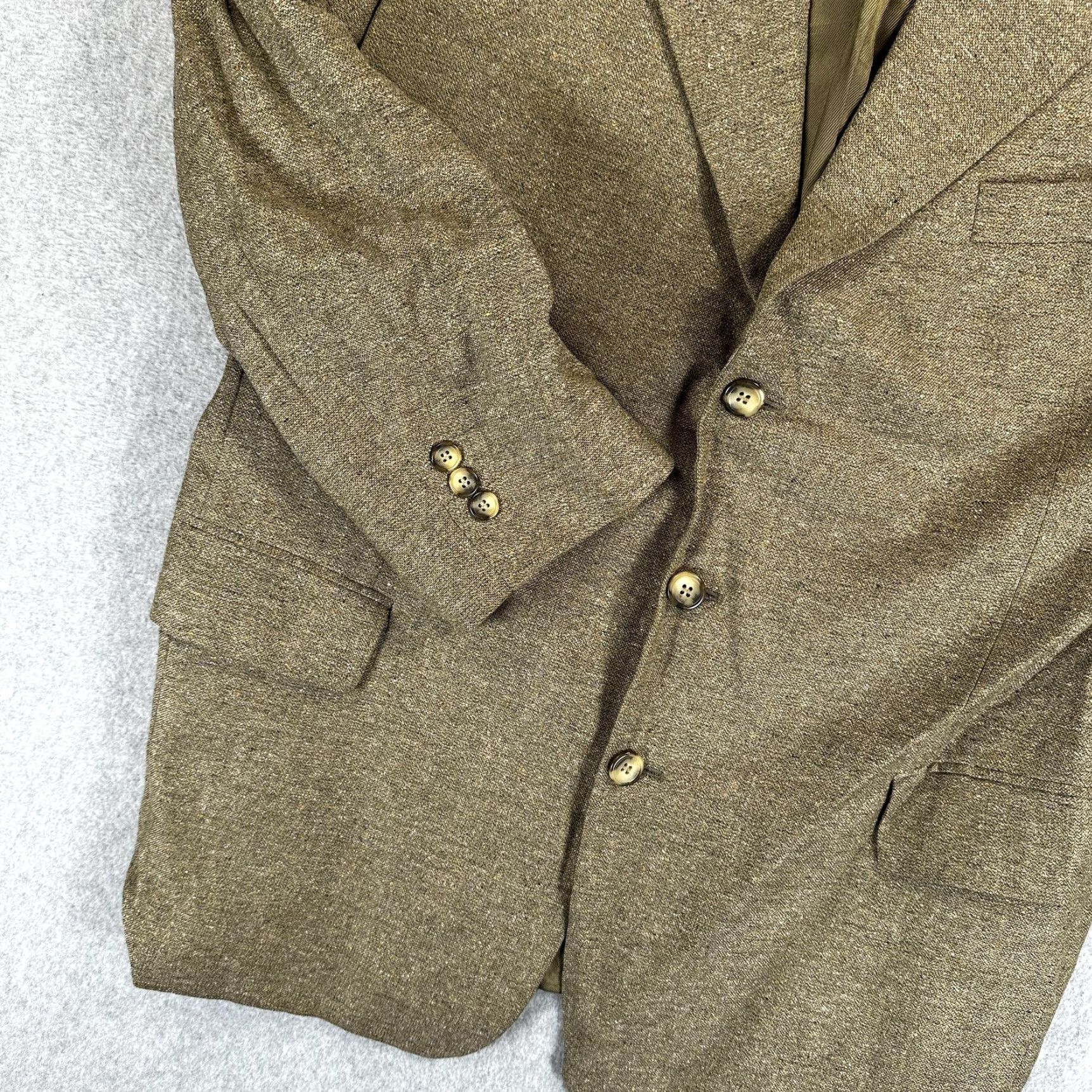 Jos. A. Bank Jos. A. Bank Blazer Sport Coat Mens 44R Brown Silk Wool Three-Button Jacket Size 44R - 3 Thumbnail
