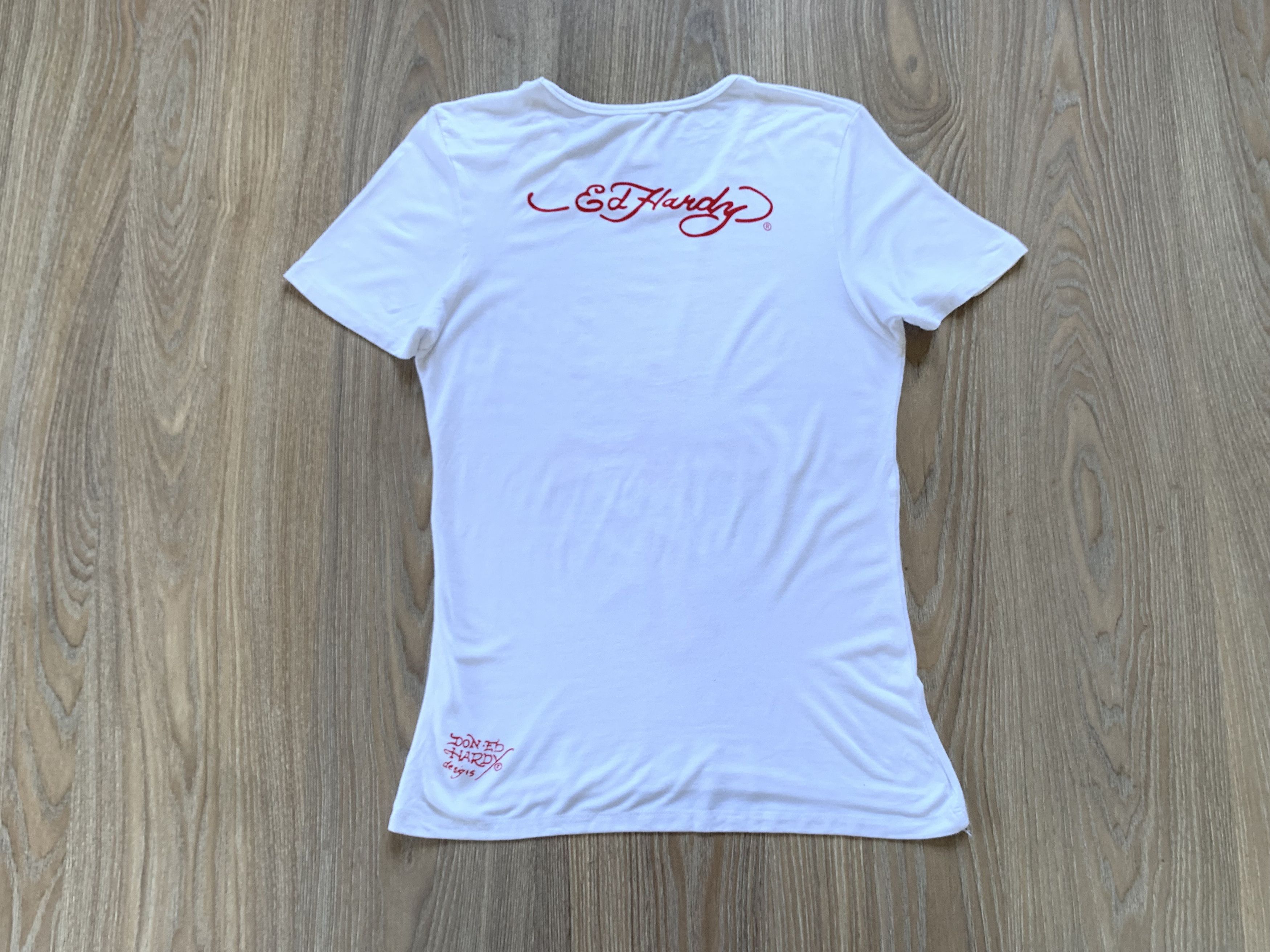 Ed Hardy × Vintage Ed Hardy White Womens Printed T-Shirt Size XXL / US 16-18 / IT 52-54 - 2 Thumbnail