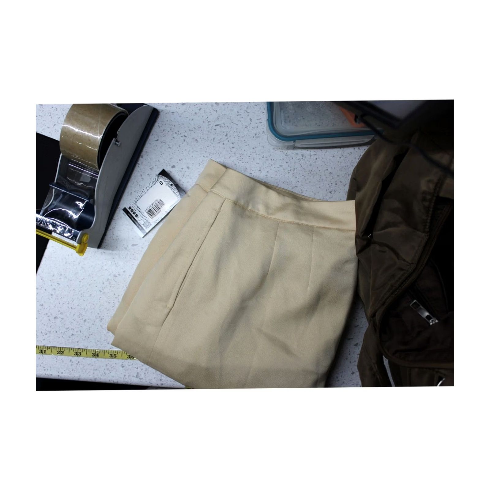 DKNY DKNY Womens High Rise Pleated Straight Leg Casual Pants, medbeige, Petite, 16P Size 38" / US 16 / IT 52 - 2 Thumbnail