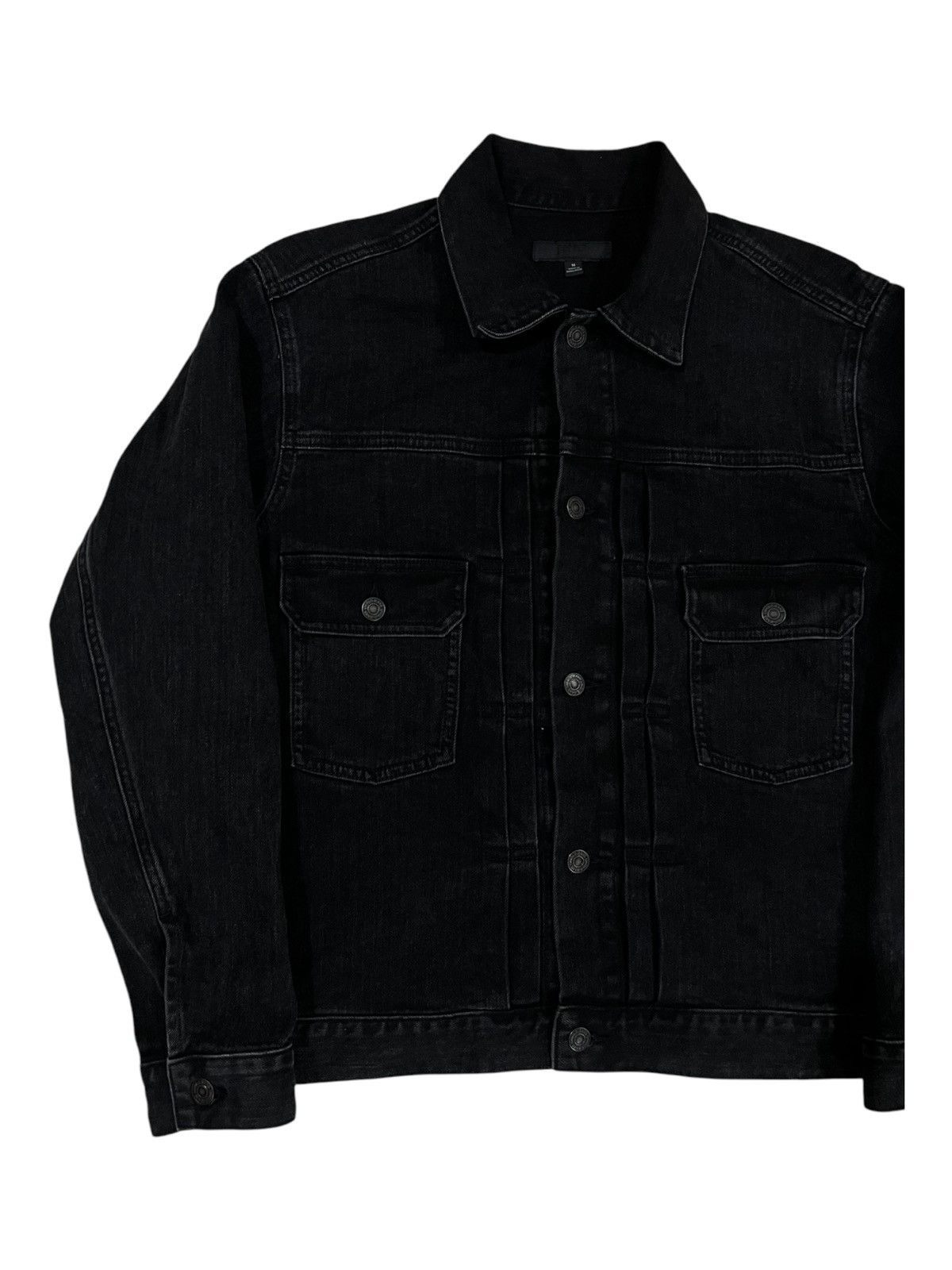 Indigo × Japanese Brand × Uniqlo LVC Style Type II Super Black Pleated Denim Jacket Uniqlo Size US M / EU 48-50 / 2 - 4 Thumbnail