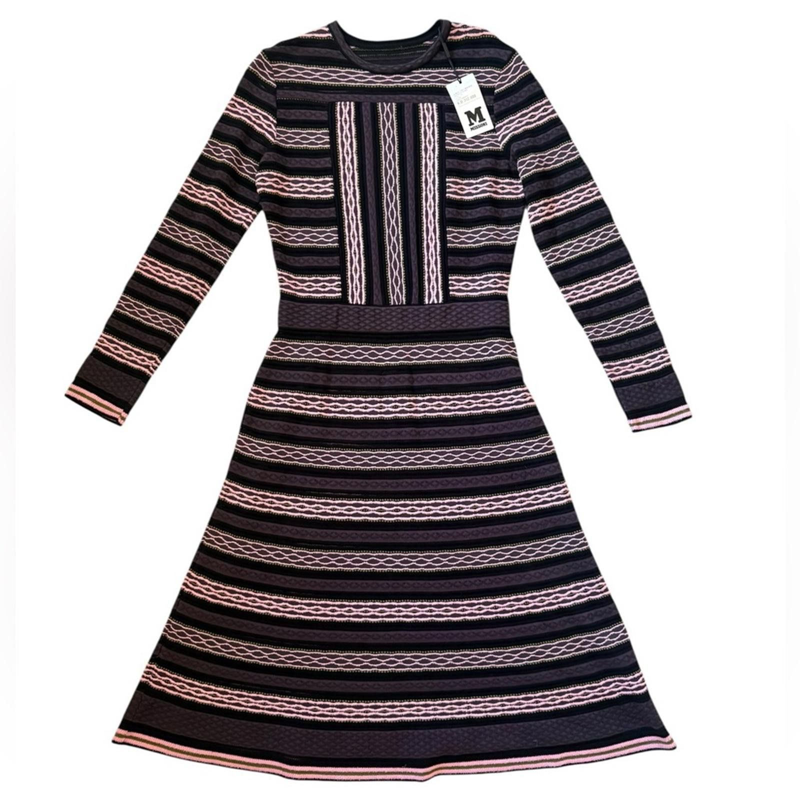 Missoni M Missoni Signature Knit Long Sleeve A-Line Dress Size M / US 6-8 / IT 42-44 - 1 Thumbnail