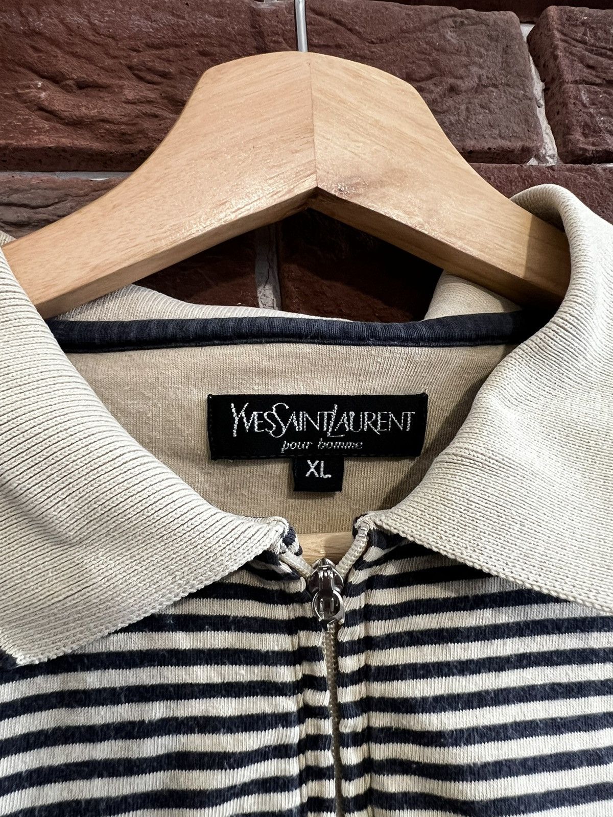 Vintage Vintage YSL 1/4 Zip Yves Saint Laurent Polo Tshirt Hype XL Size US XL / EU 56 / 4 - 7 Thumbnail