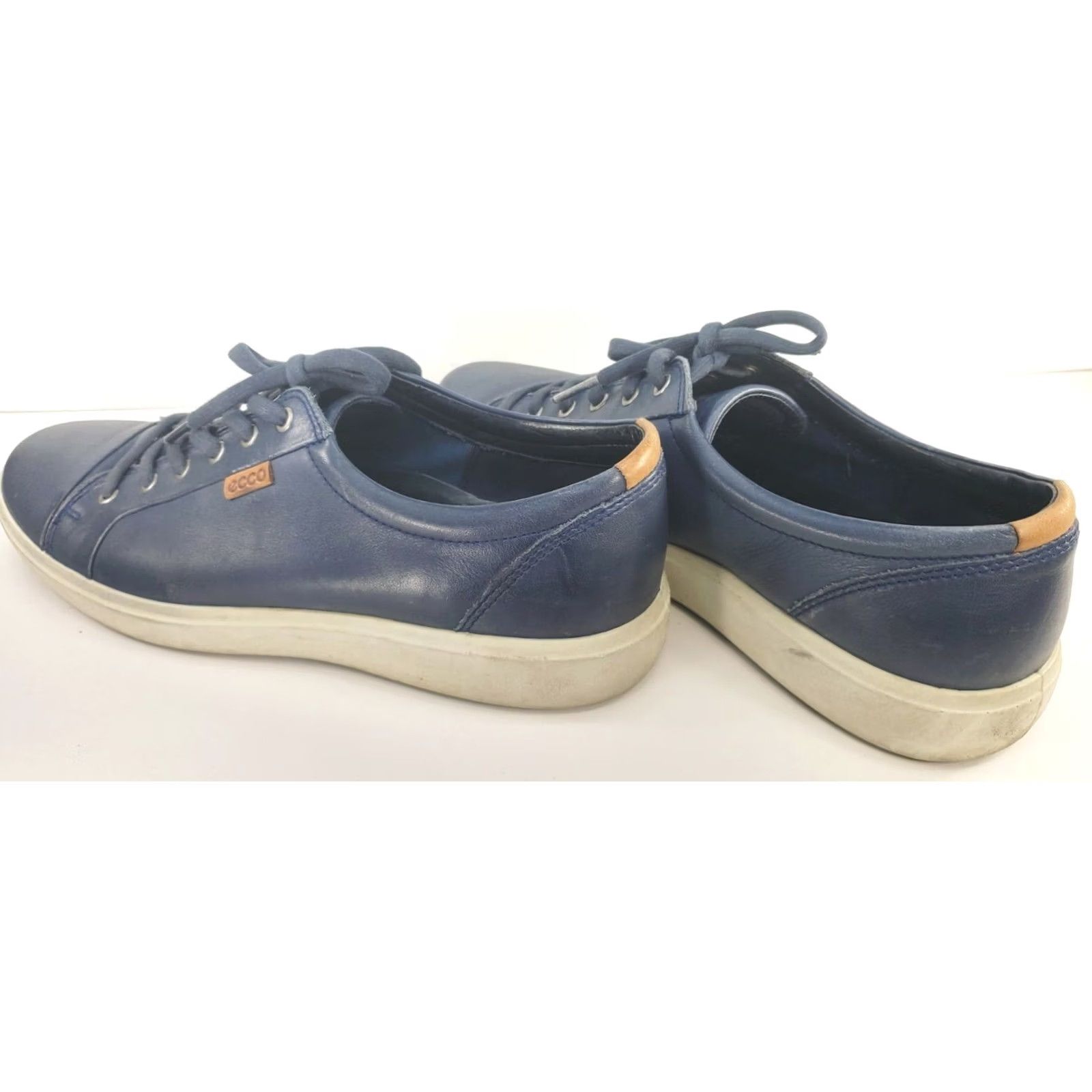 Ecco VINTAGE ECCO Mens Soft 7 Navy Blue Leather Shoes 13M 47EU Low Top Sneaker Comfort Casual Mens Size US L / EU 52-54 / 3 - 5 Thumbnail