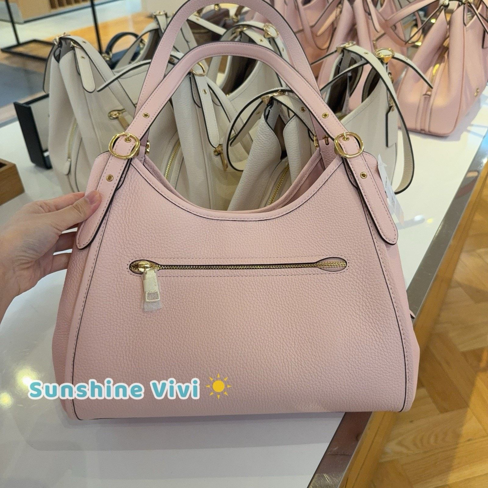 Coach NWT Coach Erin Shoulder Bag Leather CAQ86 SOFT PINK Size ONE SIZE - 6 Thumbnail