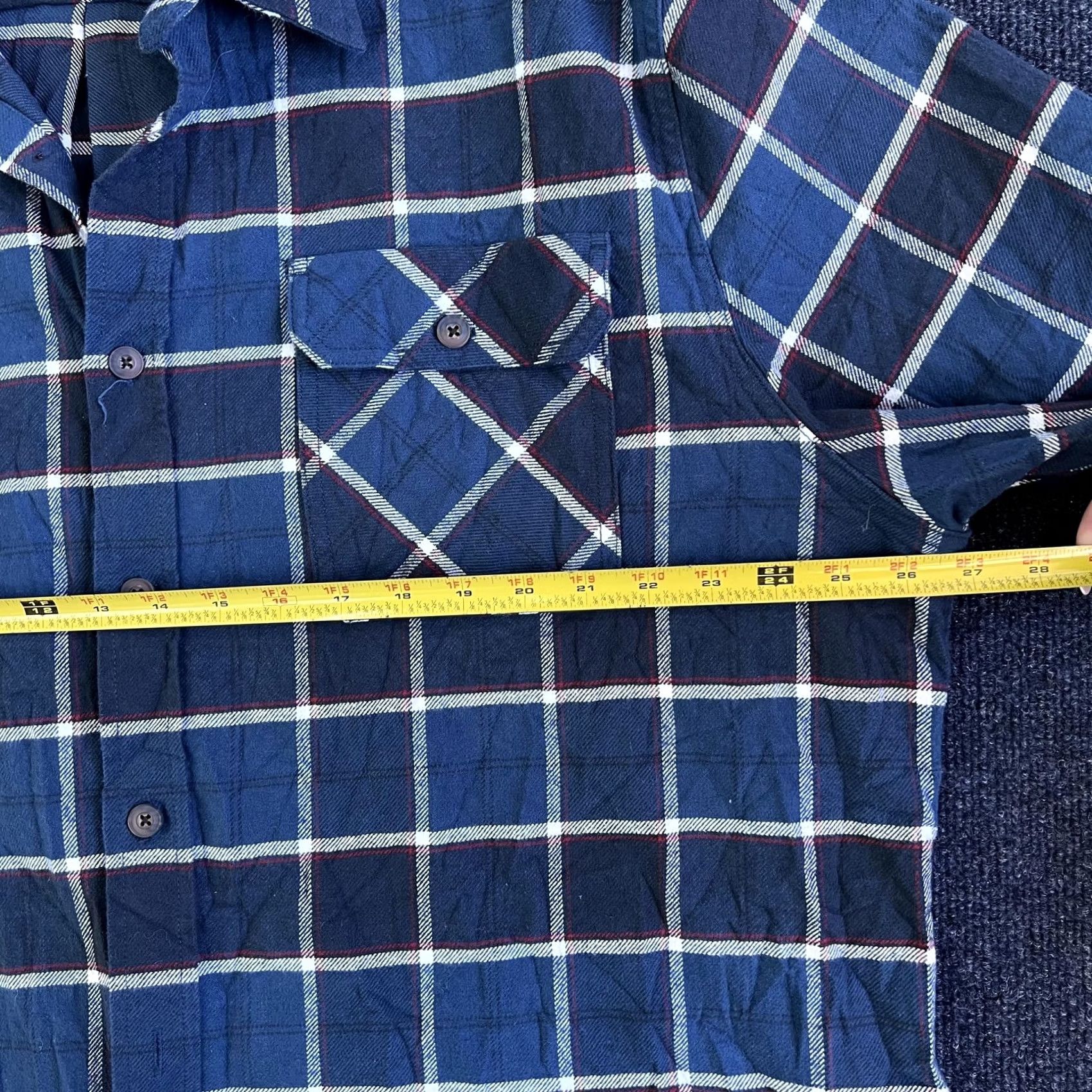 Vintage Jacks MFG Flannel Shirt Mens 3XL Blue Plaid Long Sleeve Button Up Casual Size US XXL / EU 58 / 5 - 5 Thumbnail