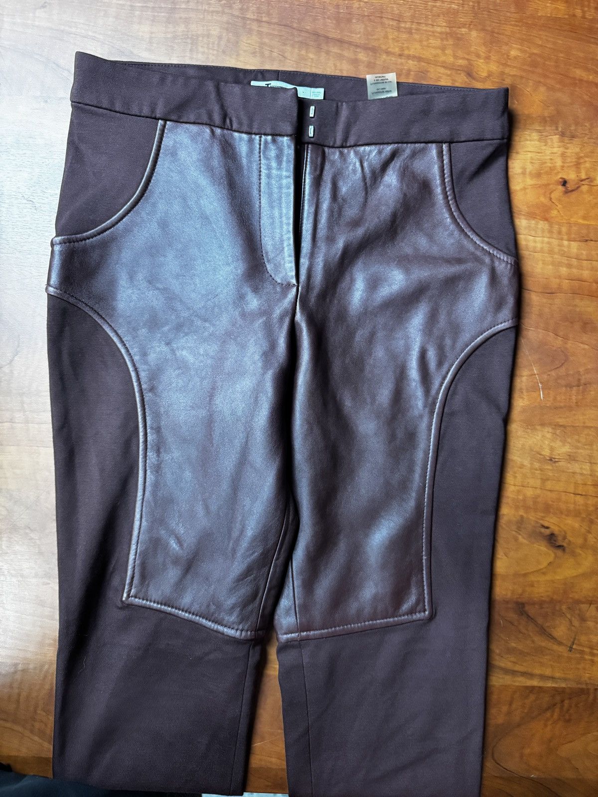 Alexander Wang Oxblood T by Alexander Wang Leather-Panel Trousers Size 26" / US 2 / IT 38 - 2 Thumbnail