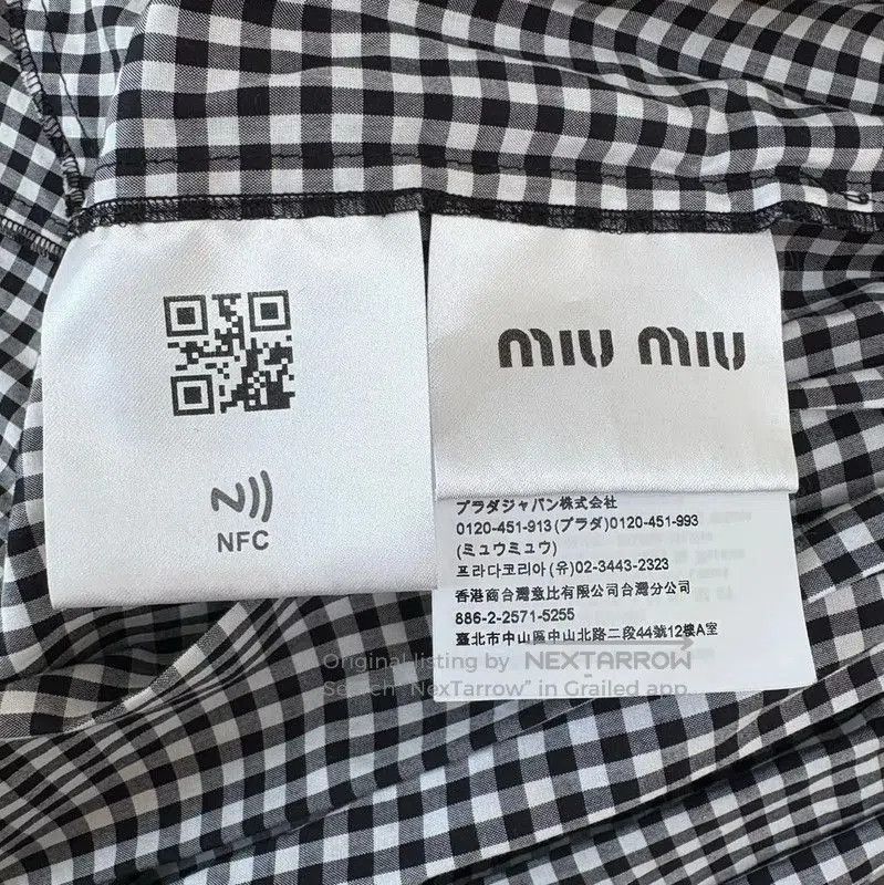 Miu Miu Miu Miu Black Cotton Checkered Dress . Size S / US 4 / IT 40 - 5 Thumbnail