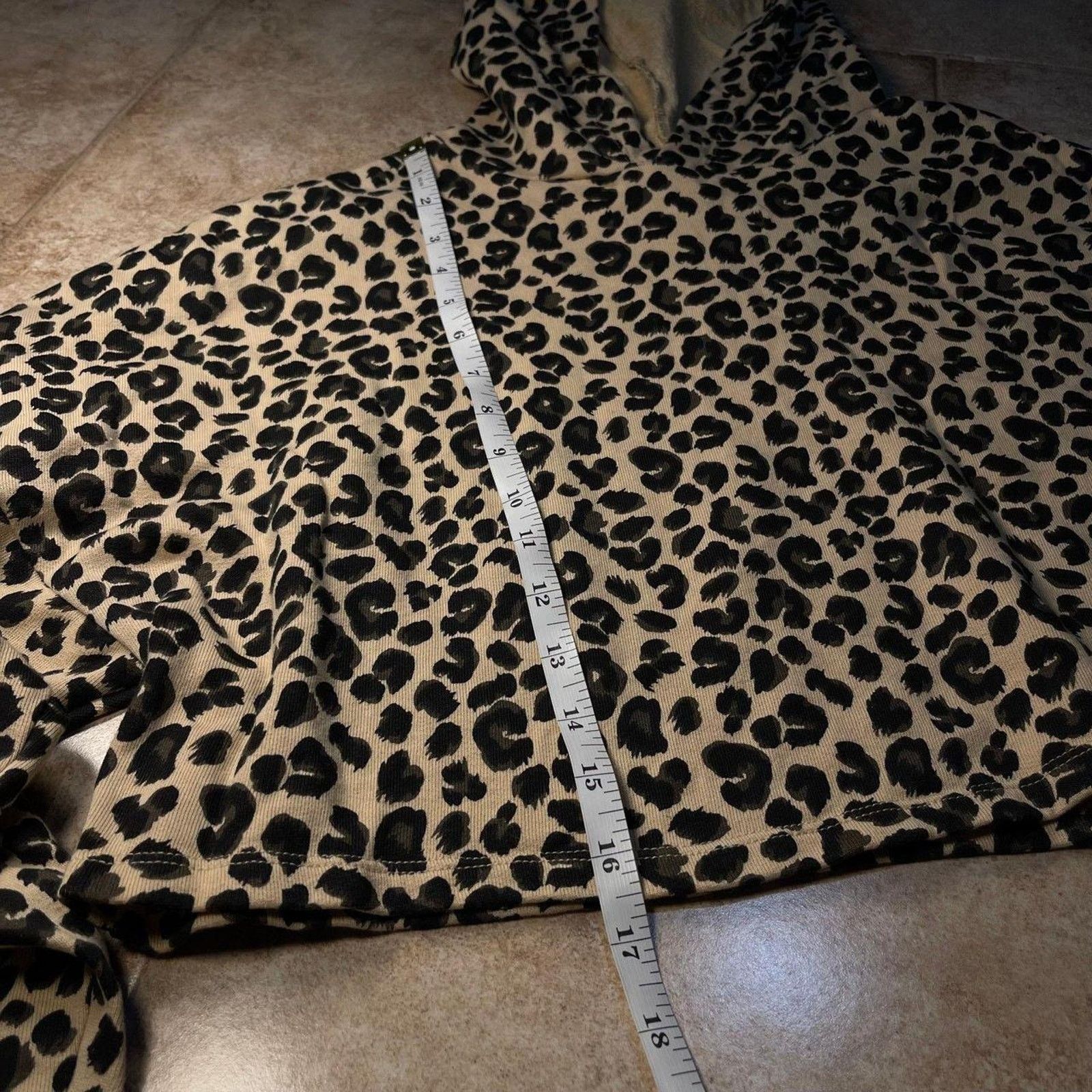 H&M Vintage Leopard Cheetah Print H&M Cropped Hoodie Crop Top Size S / US 4 / IT 40 - 7 Thumbnail