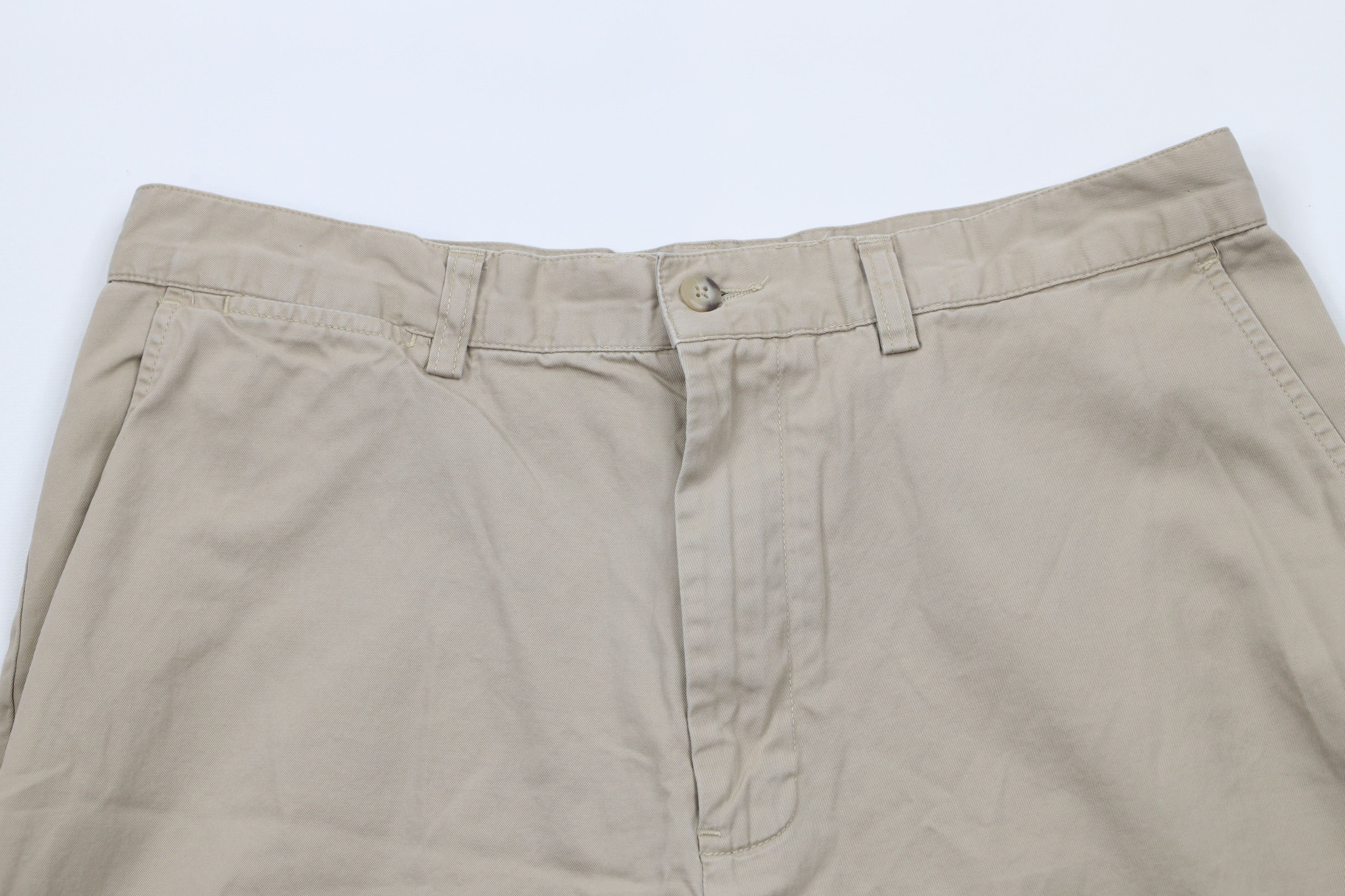 Ralph Lauren × Vintage Vintage 90s Ralph Lauren Knee Cotton Chino Shorts Beige Size US 33 - 2 Thumbnail