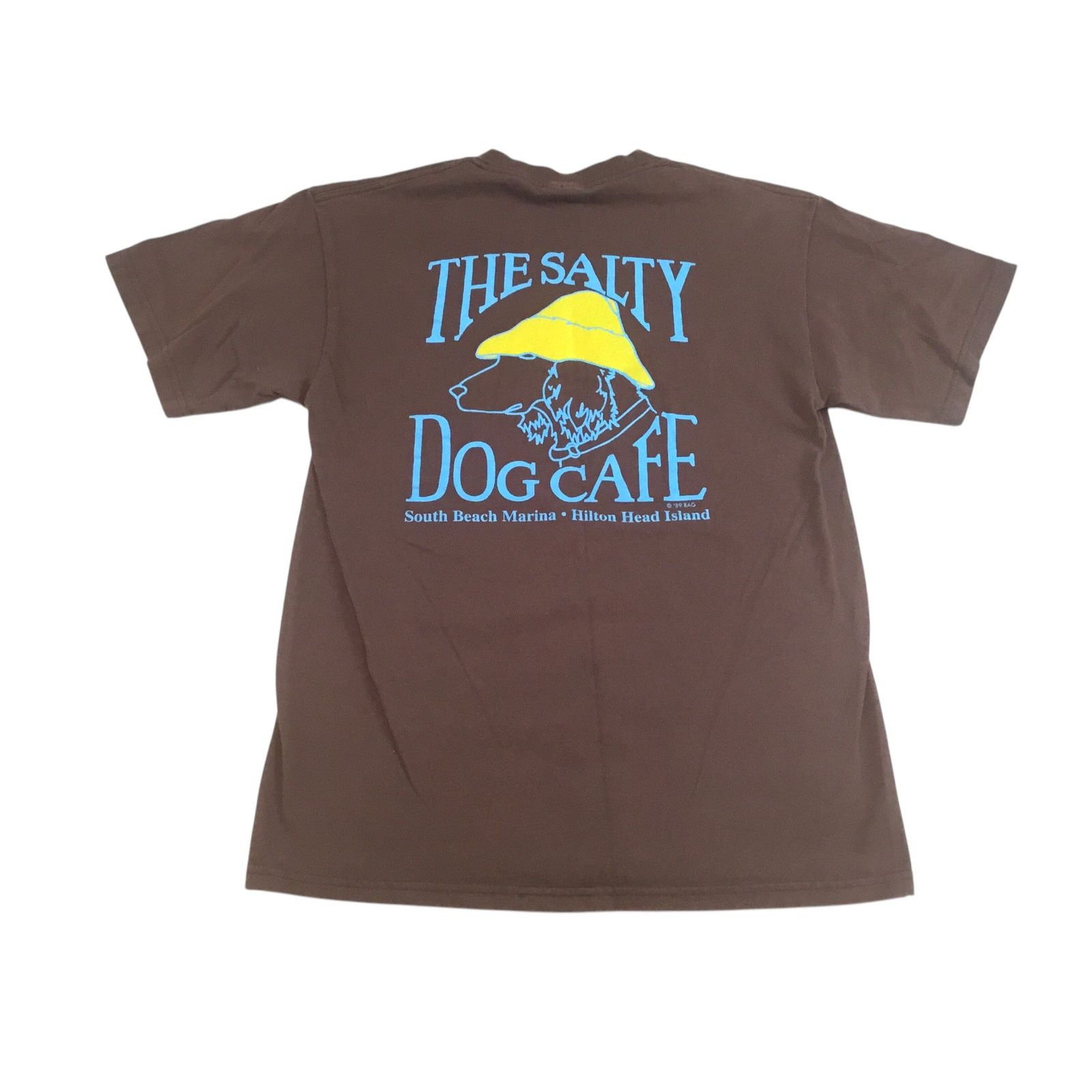 Hanes Salty Dog Cafe T-Shirt Brown Blue Vintage Hilton Head Size Size US S / EU 44-46 / 1 - 1 Thumbnail