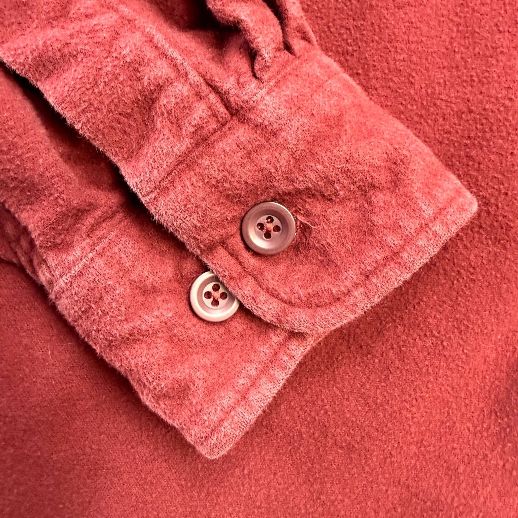Vintage LL Bean Chamois Cloth Shirt Mens Large Deep Red Heavy Cotton Flannel Work Chore Shirt Size US L / EU 52-54 / 3 - 5 Thumbnail