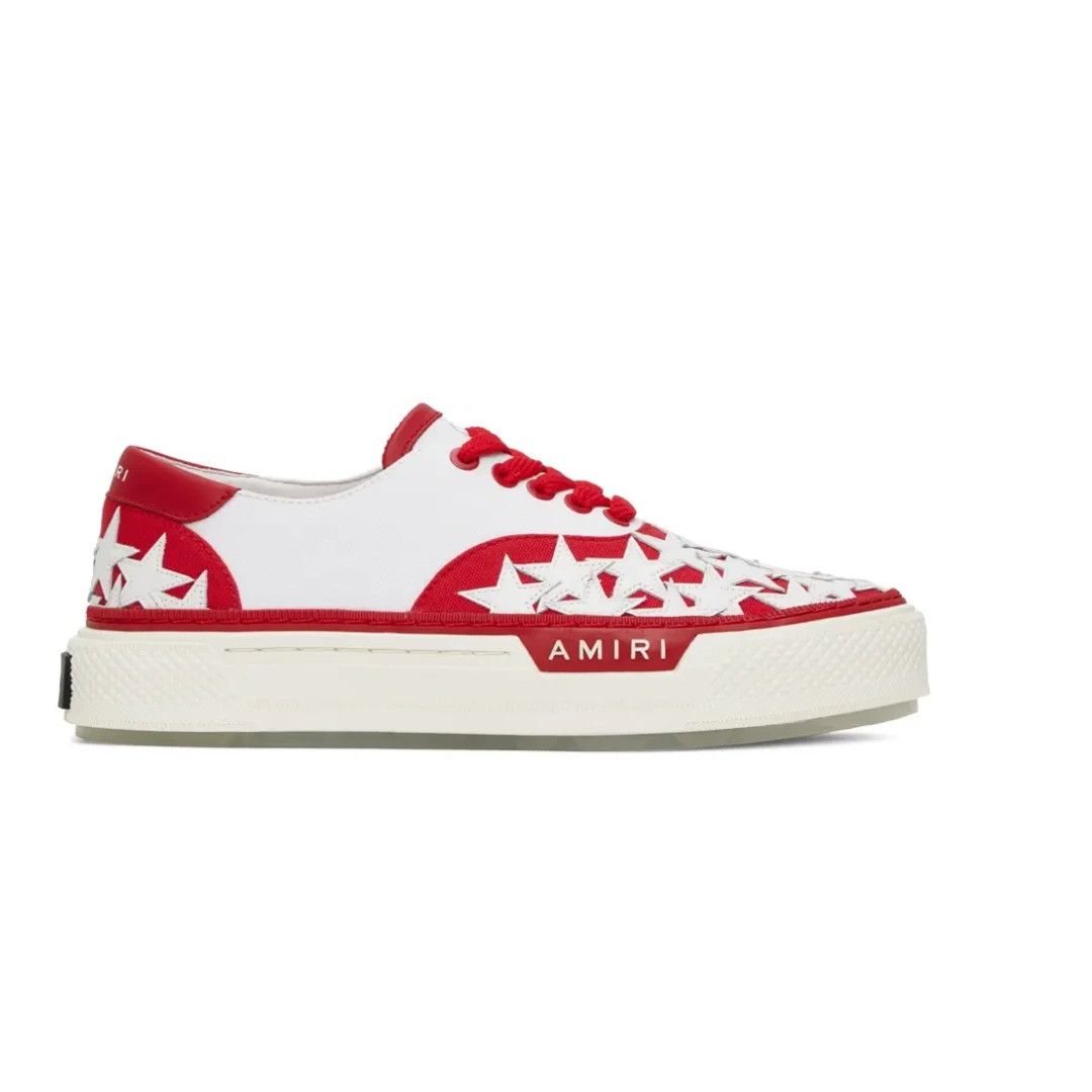 Amiri o1w1db11224 Stars Court Low-Top Sneakers in White & Red Size US 10 / EU 43 - 1 Thumbnail