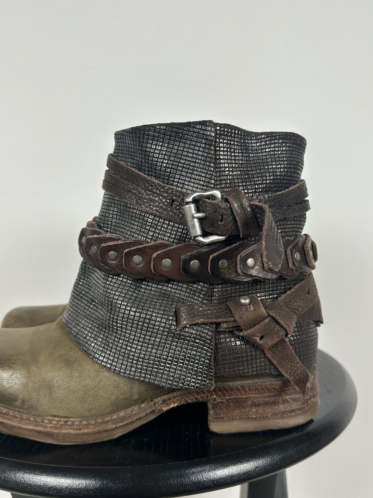 A.S.98 A.S.98. Airstep Leather Biker Ankle Studded Strap Boots Size US 6 / IT 36 - 15 Thumbnail