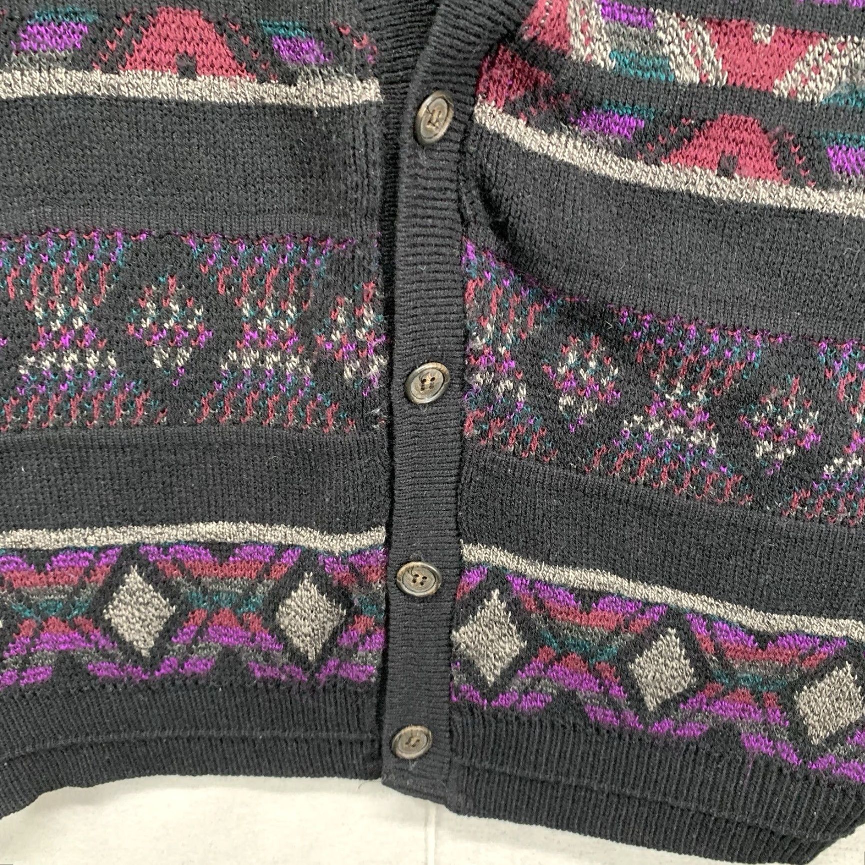 Jantzen VINTAGE Jantzen Sweater Vest Men XL Argyle Diamond Knit Sleeveless V-Neck 90s Preppy Black Acrylic Size US XL / EU 56 / 4 - 4 Thumbnail