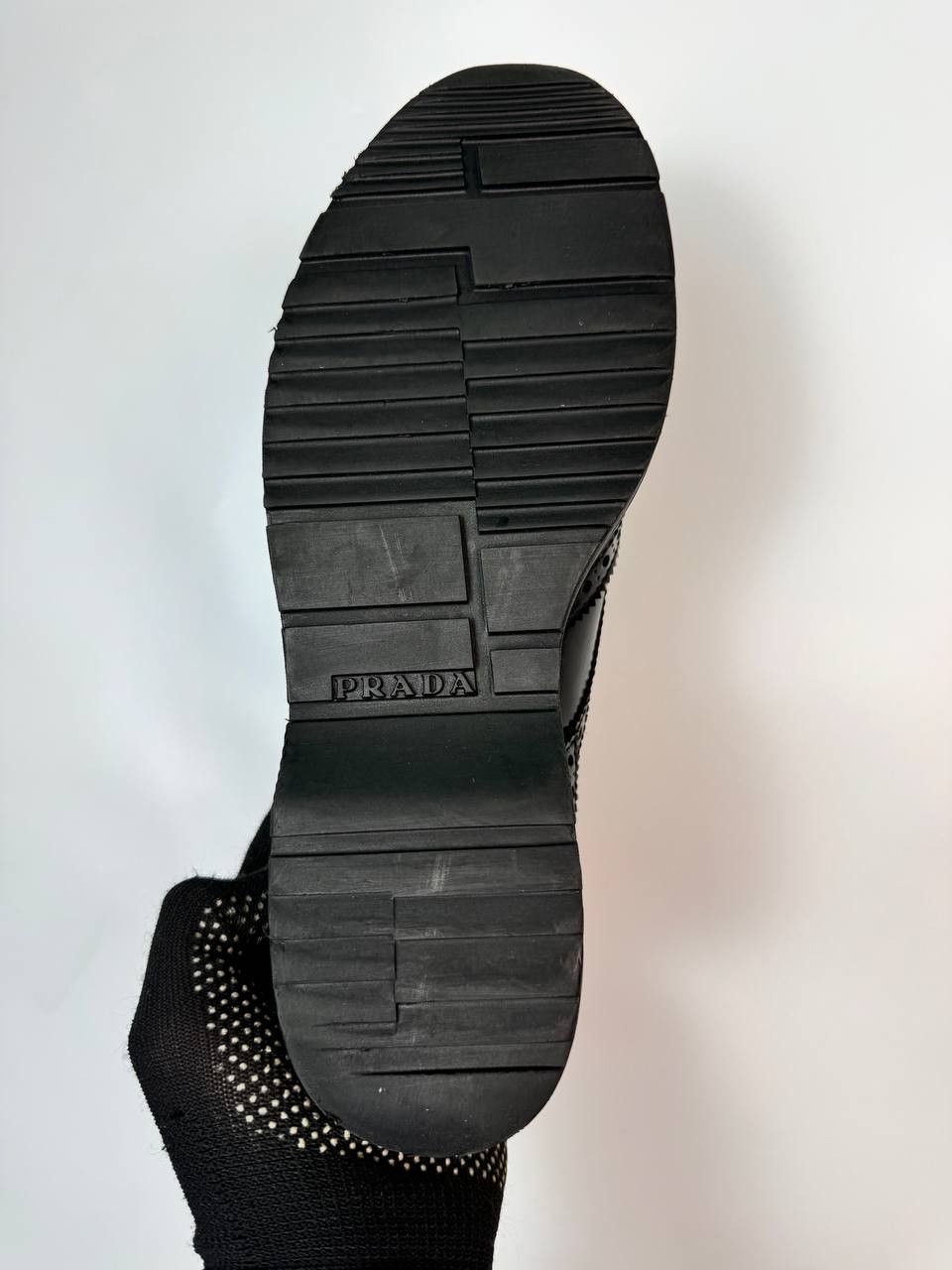 Prada × Vintage PRADA 3E5739 Dress Shoe Sport Wingtip Black Enamel Used Size US 9 / IT 39 - 4 Thumbnail