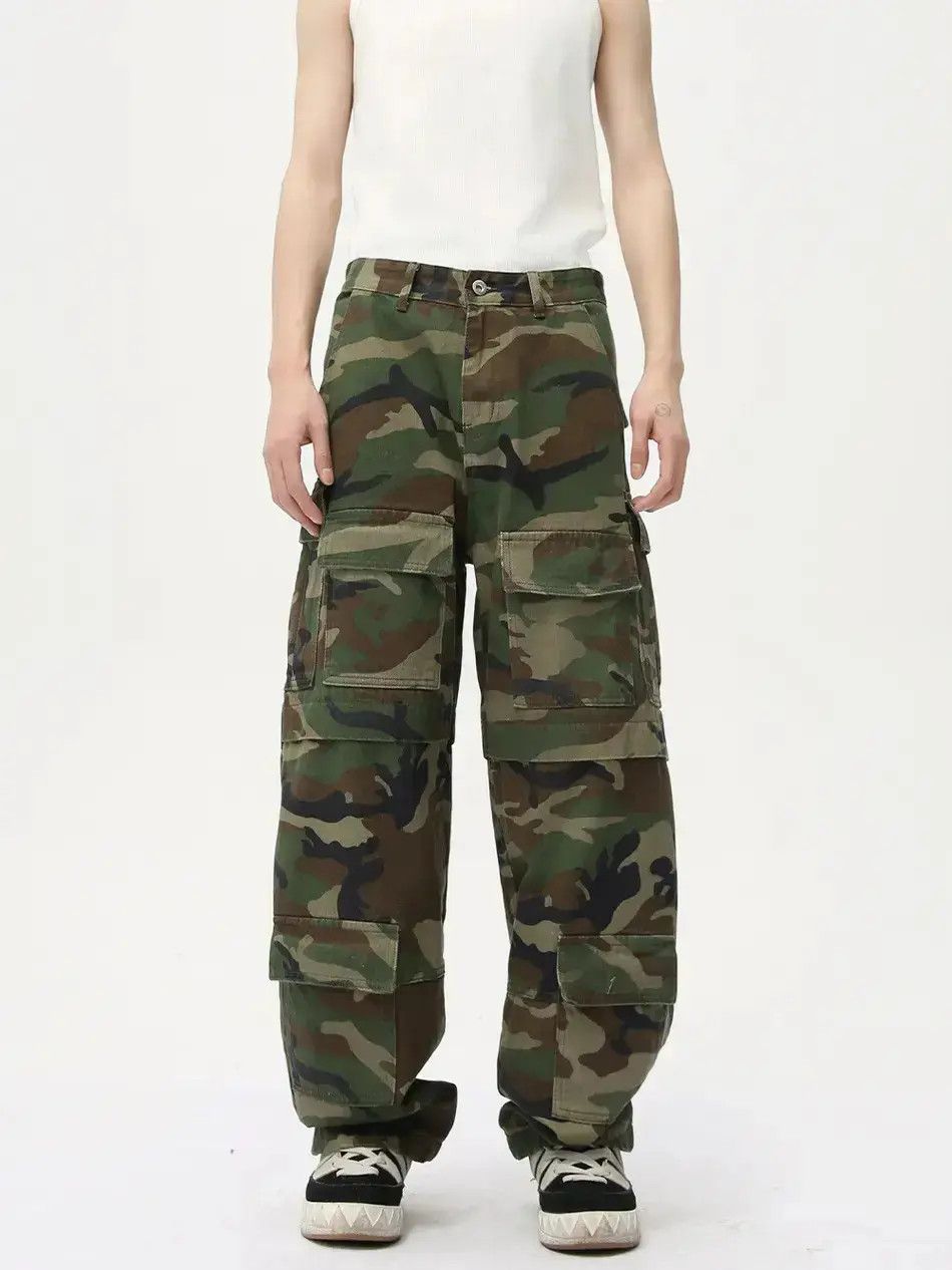 Japanese Brand Retro camouflage casual pocket jeans Size US 32 / EU 48 - 6 Thumbnail