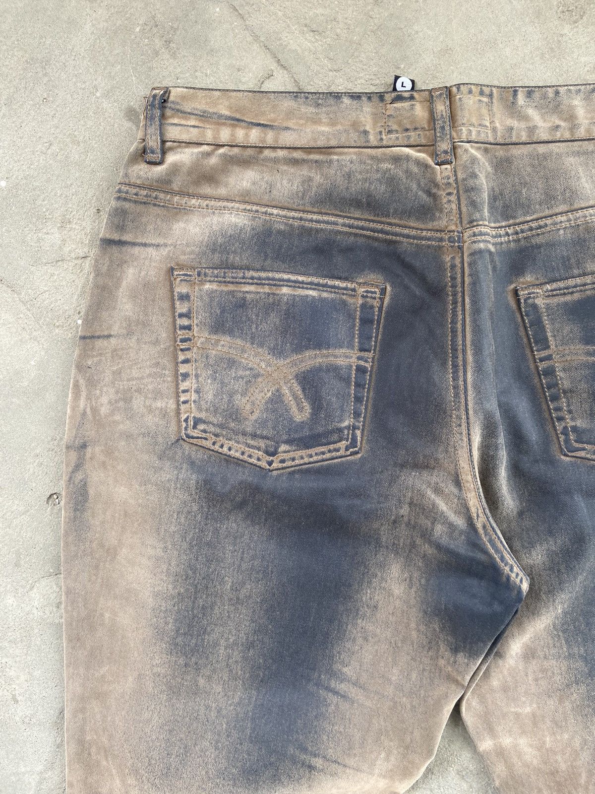 If Six Was Nine × Japanese Brand Vintage Y2K Faded Waxed Jeans Size US 34 / EU 50 - 11 Thumbnail