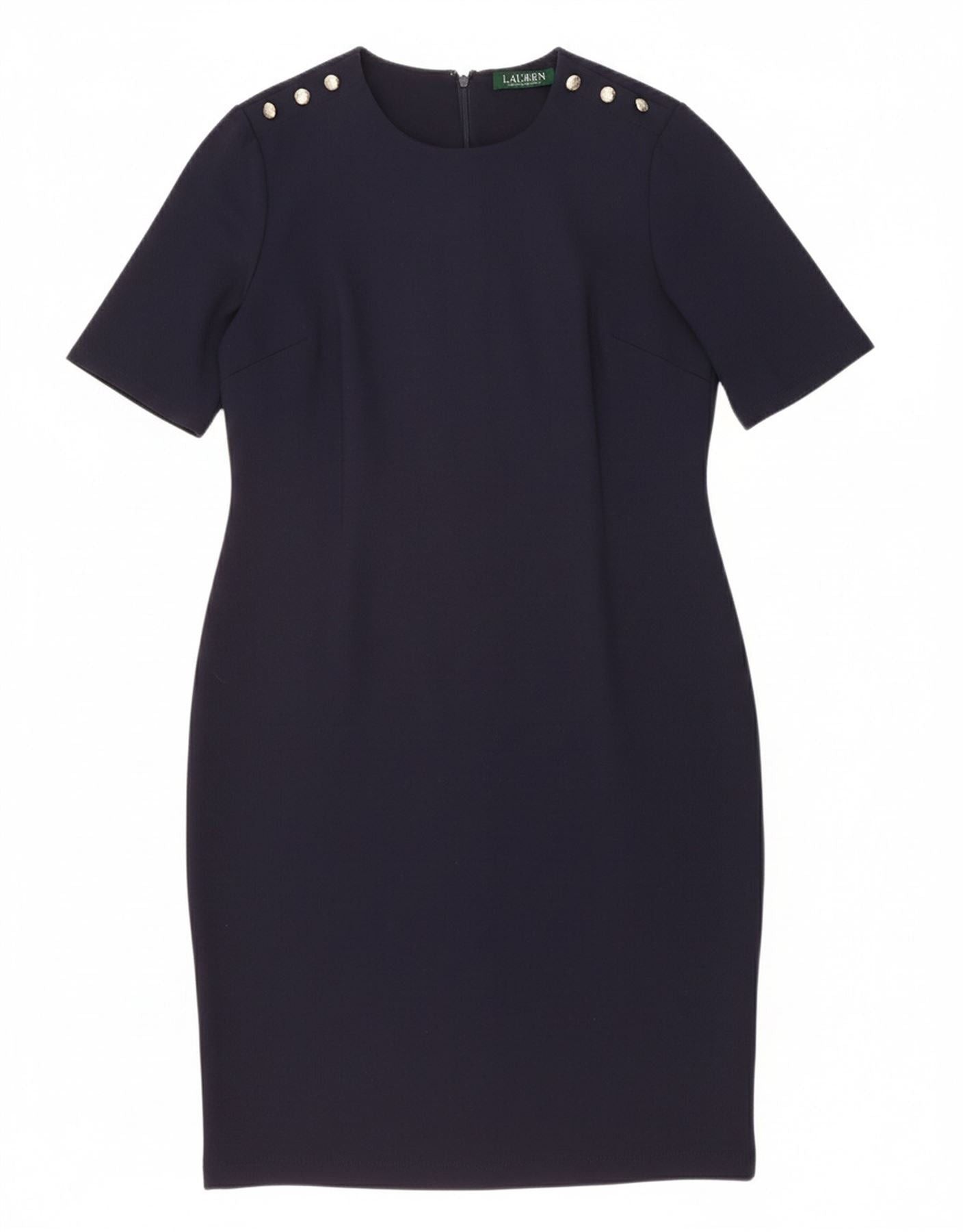Ralph Lauren Womens Sheath Dress UK 14 Large Navy Blue Viscose Size S / US 4 / IT 40 - 1 Thumbnail