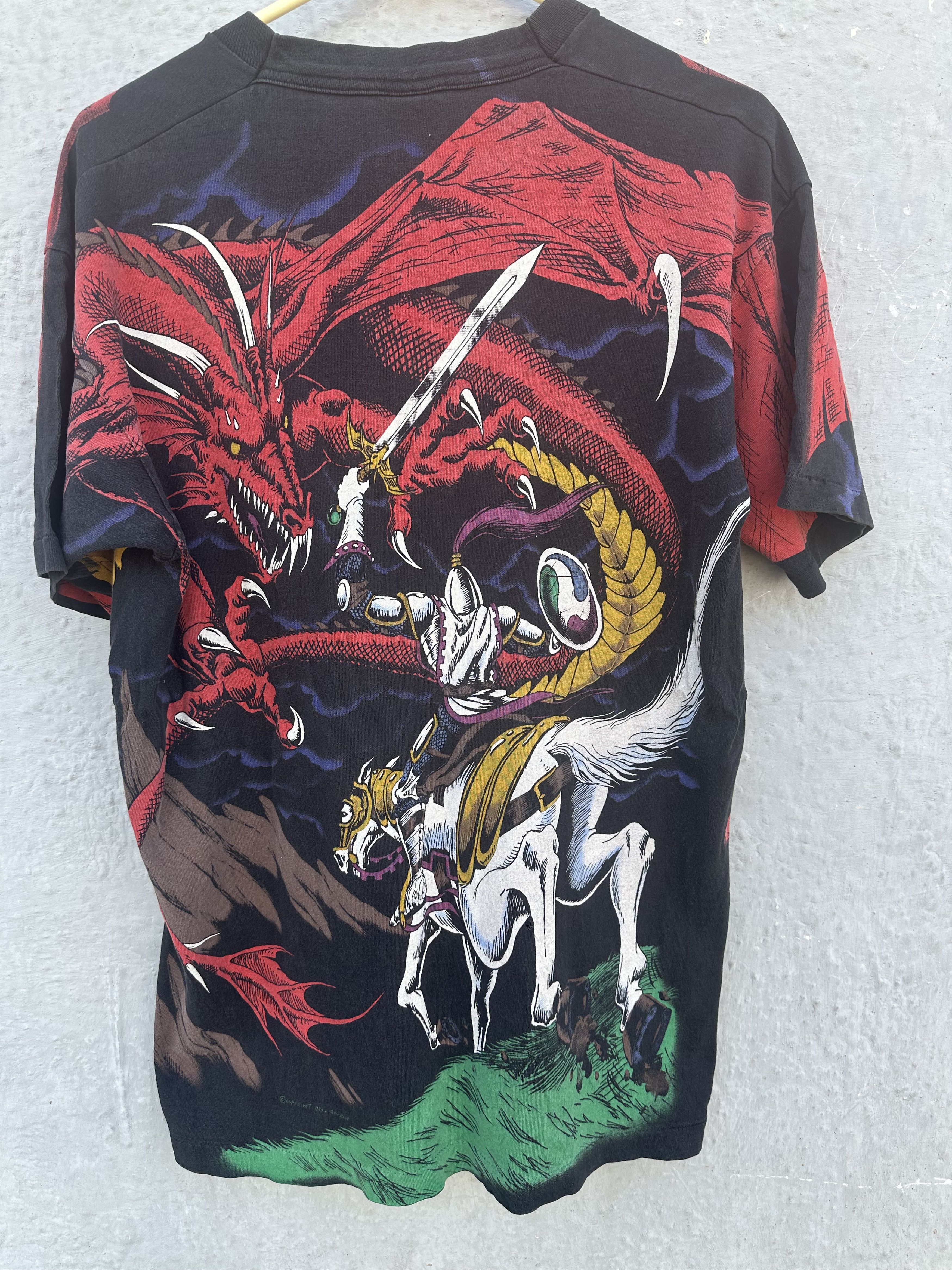 Liquid Blue 🔥 Rare 1993 Liquid Blue Dragon vs Knight Vintage T-Shirt Size US L / EU 52-54 / 3 - 8 Thumbnail