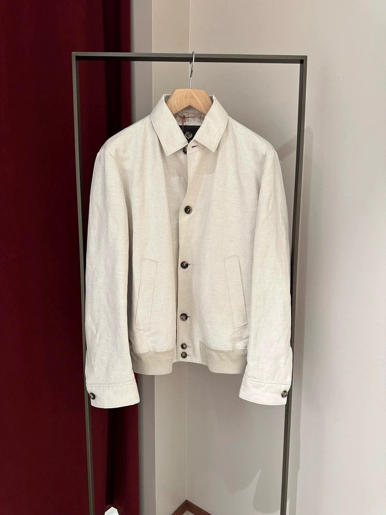 Loro Piana LORO PIANA Men's waterproof collar jacket 100% linen Size US M / EU 48-50 / 2 - 2 Thumbnail