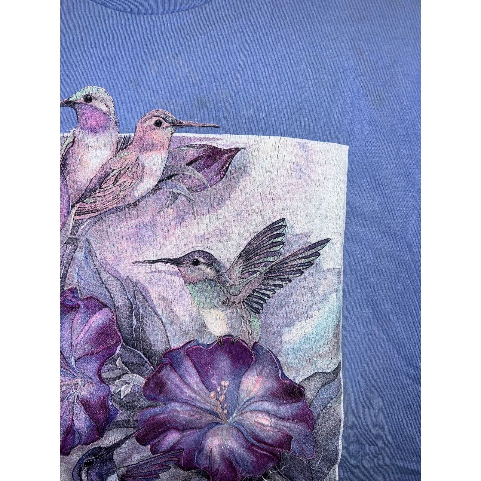 Port & Company Vintage Hummingbird Shirt Hummer Time Bird Flower Tee VTG M Size US M / EU 48-50 / 2 - 4 Thumbnail