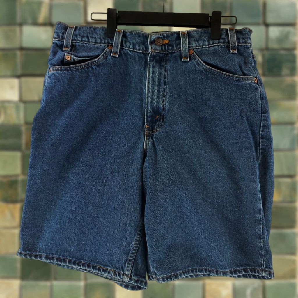 Levi's VINTAGE Levi's 560 Shorts Jorts Blue Made USA Mens 33x11 90s Denim Jeans VTG 90s Jorts Mens Blue 33x11 Size US 33 - 1 Thumbnail