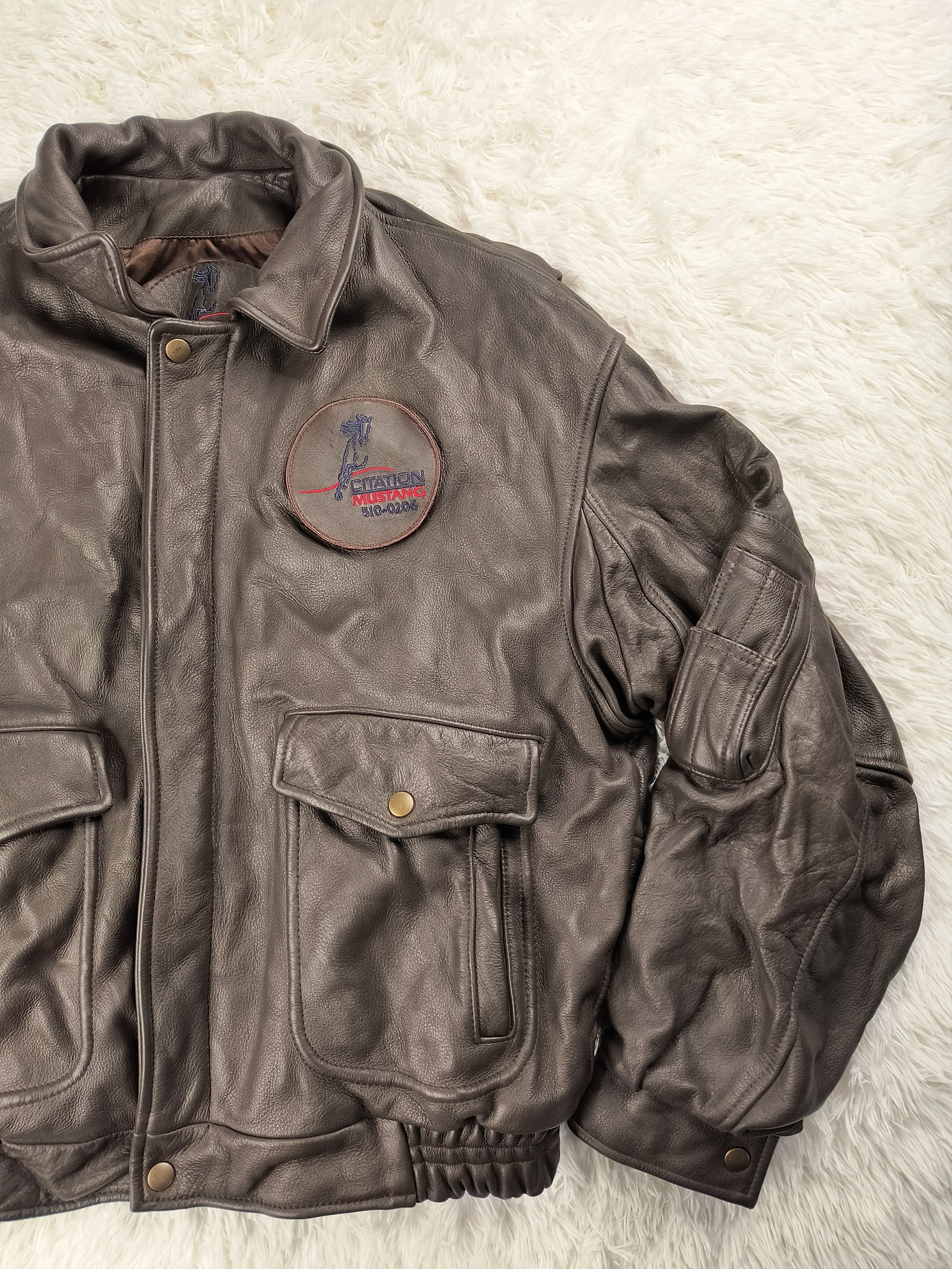 Vintage Vintage Citation Mustang model 510 pilot leather jacket Size US M / EU 48-50 / 2 - 2 Thumbnail