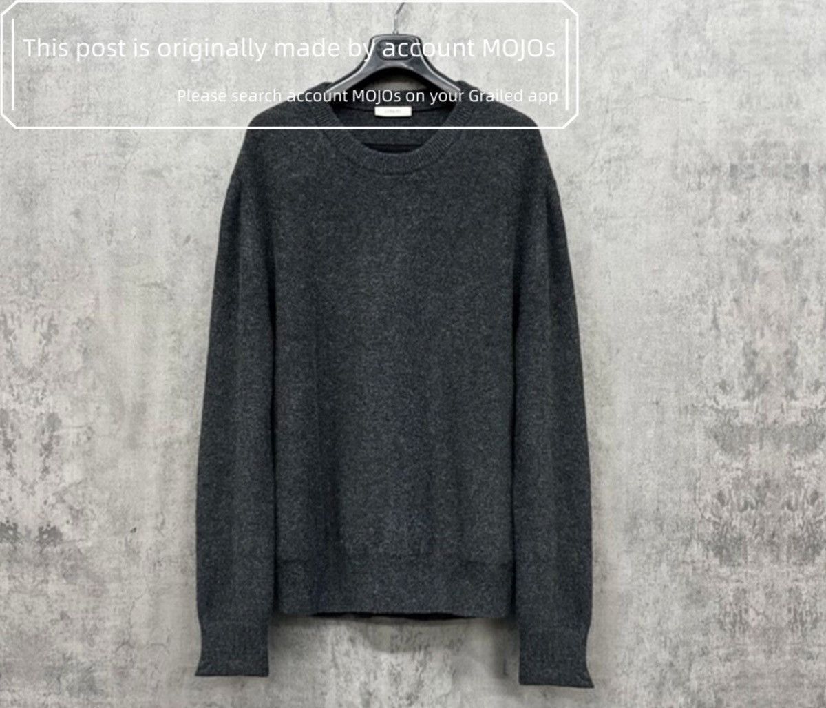 Sz M Lemaire Classic Plain Dark Gray Knitwear mojos00404