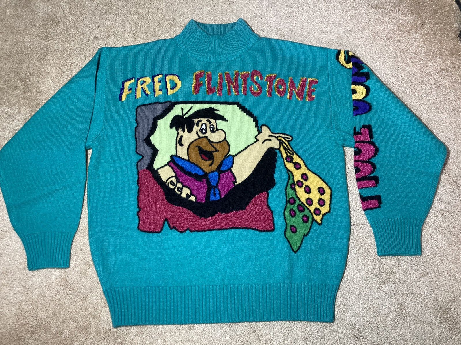 Japanese Brand AW91 Ficce Yoshiyuki Konishi Fred Flintstone Knit Sweat Uomo Size US M / EU 48-50 / 2 - 3 Thumbnail