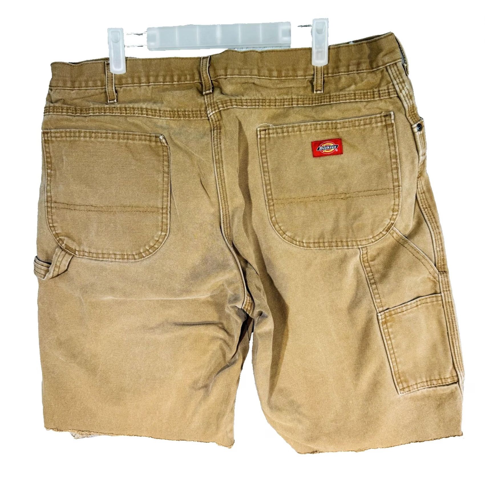 Dickies Dickies Cargo Shorts Mens 38 Brown Canvas Distressed Relaxed Fit Belted Pockets Cargo Pocket Raw Hem 9in Inseam Cotton Size US 38 / EU 54 - 7 Thumbnail