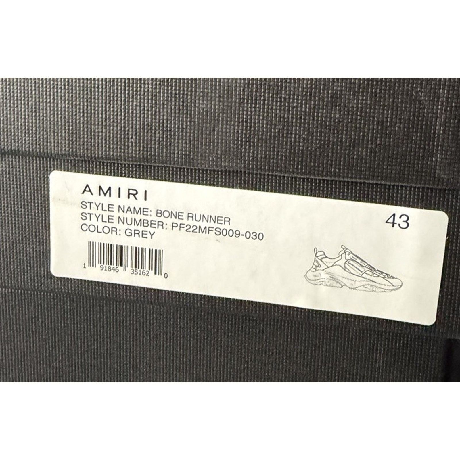 Amiri Size 43EU/10US - Amiri Bone Runner Grey NEW Size US 10 / EU 43 - 12 Thumbnail