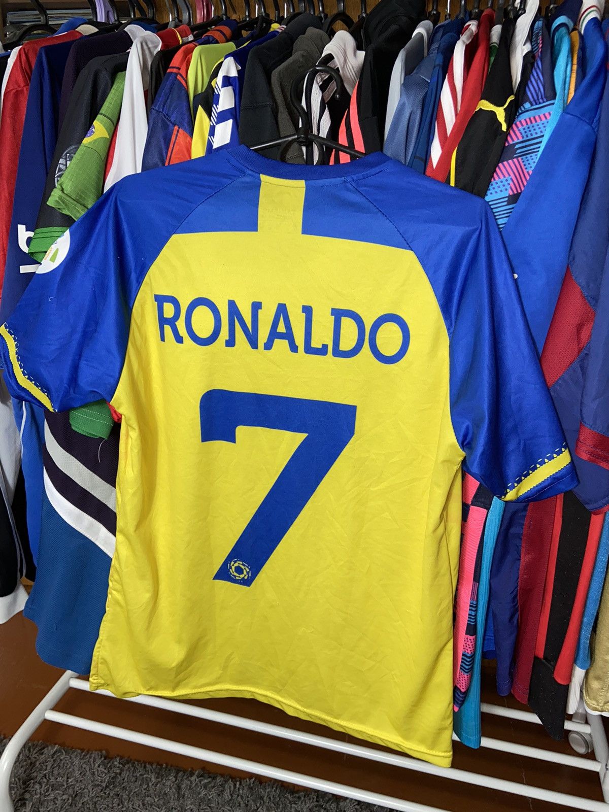 Vintage AL NASSR SOCCER FOOTBALL JERSEY RONALDO #7 BLOCK CORE SHIRT Size US M / EU 48-50 / 2 - 5 Thumbnail