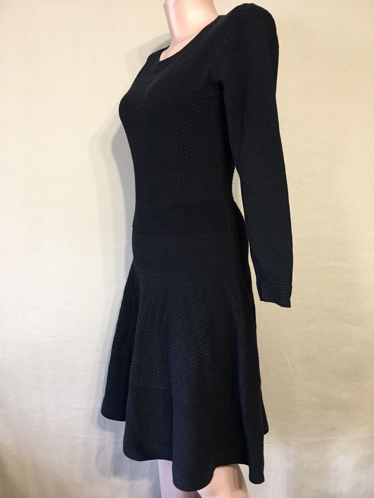 Sandro SANDRO Paris Black Knit Cotton Long Sleeve Dress Size 2 Size M / US 6-8 / IT 42-44 - 4 Thumbnail
