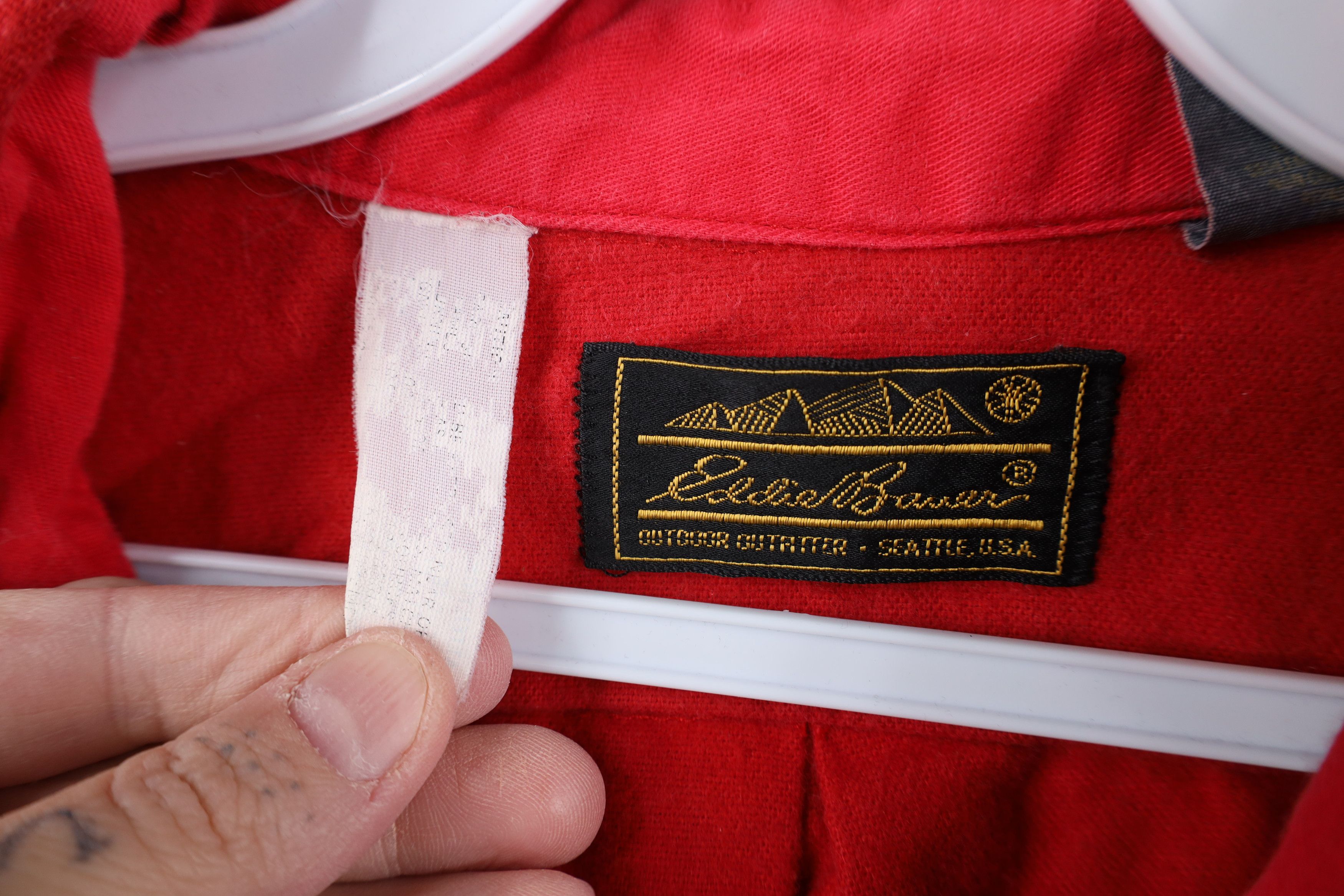 Eddie Bauer Vintage 90s Eddie Bauer Chamois Cloth Button Shirt Red USA Size US XXL / EU 58 / 5 - 9 Thumbnail