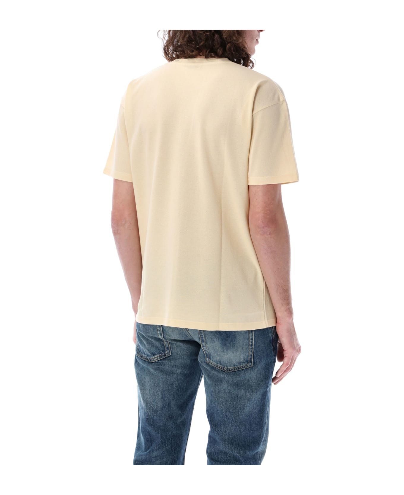 Saint Laurent Paris oc11z0126 781566 Cassandre T-Shirt in Piqué in Yellow Size US M / EU 48-50 / 2 - 2 Thumbnail
