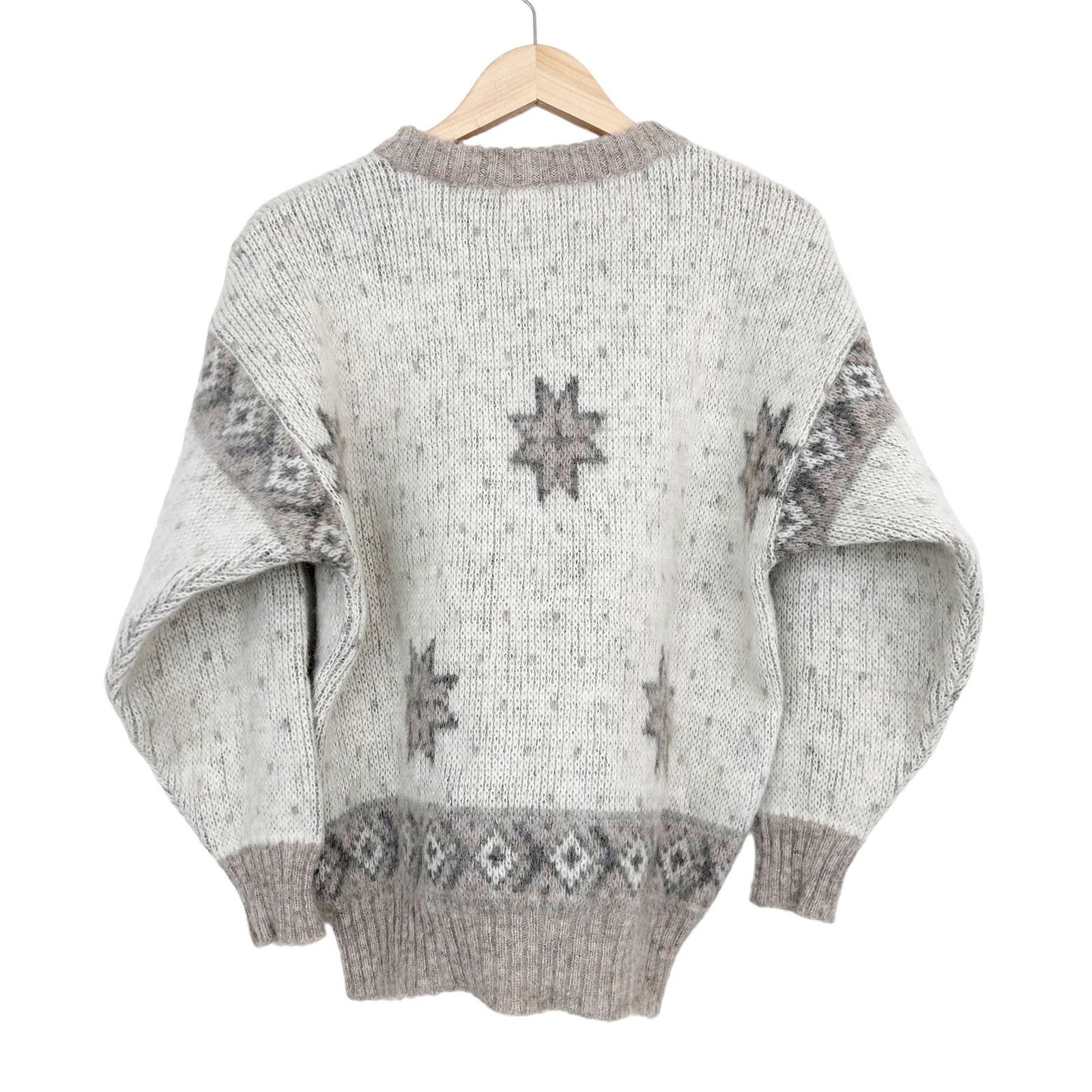 Vintage Vintage Alafoss Icewool Cream Tan Star Print Swater Sz M Size M / US 6-8 / IT 42-44 - 4 Thumbnail