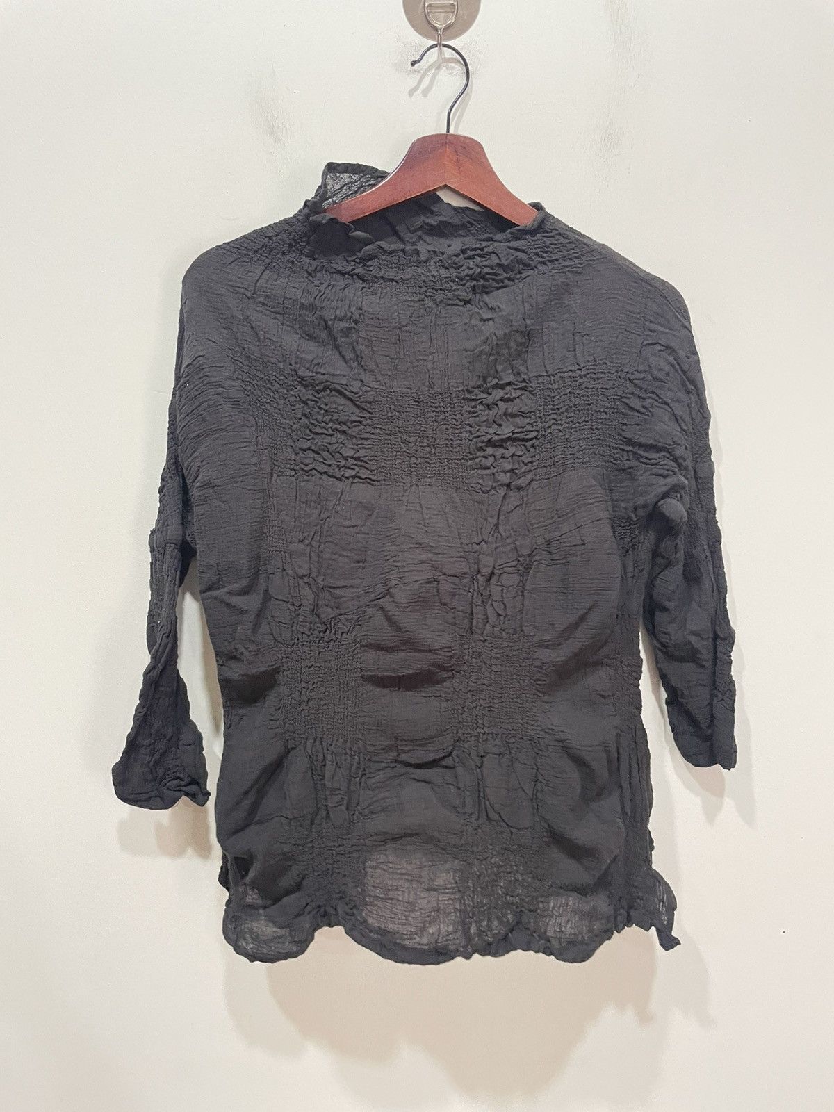 Issey Miyake Plantation Black Blouse Size M / US 6-8 / IT 42-44 - 1 Thumbnail