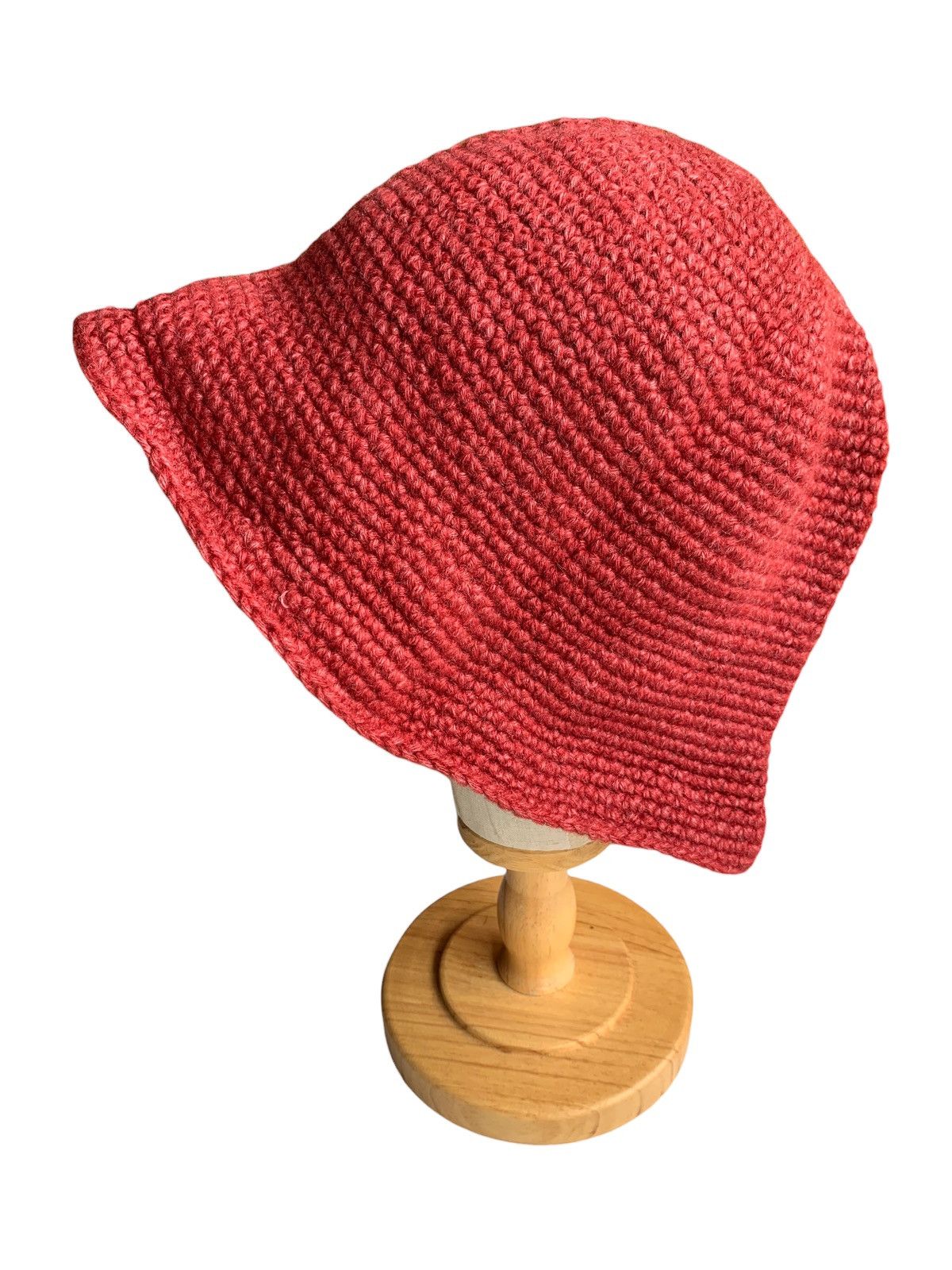 Handmade × Japanese Brand Knitted Crochet Hippies style Big Bucket Hats Size ONE SIZE - 5 Thumbnail