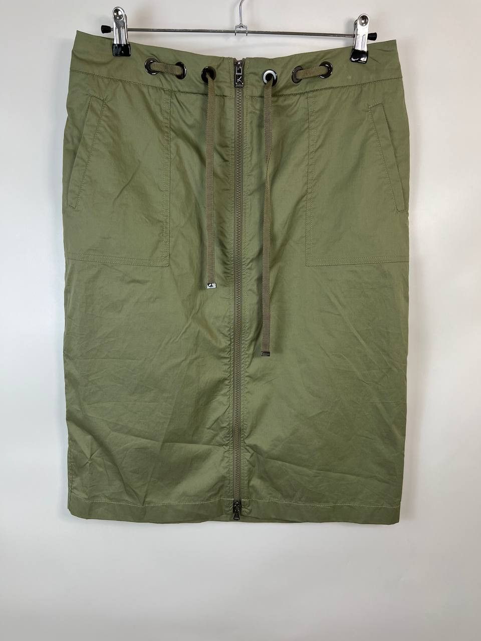 Bogner BOGNER Skirt Size 40 US 10 M Green Cotton Zip Front Size 32" / US 10 / IT 46 - 1 Thumbnail