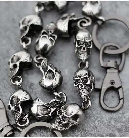 Jewelry Skull Head Metal Waist Key Chain Size ONE SIZE - 3 Thumbnail