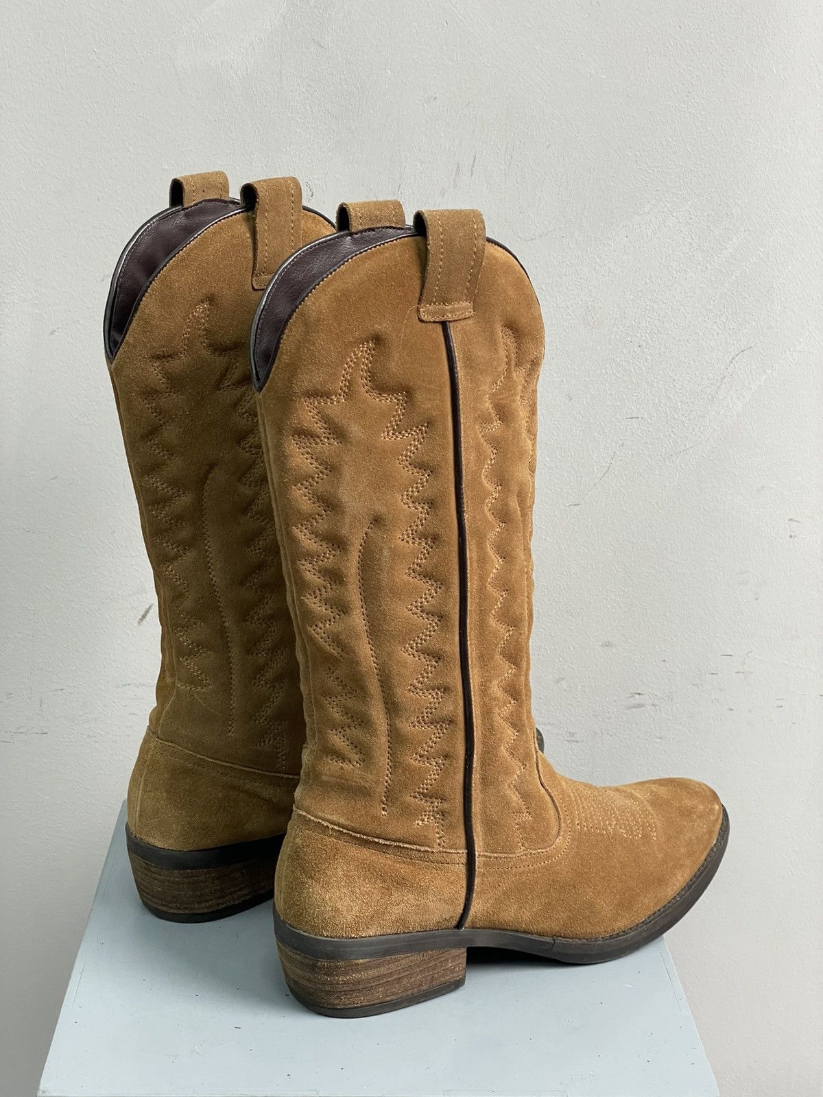 Western Rise suede americana Western high ankle moto boots guidi style Size US 8 / EU 41 - 4 Thumbnail