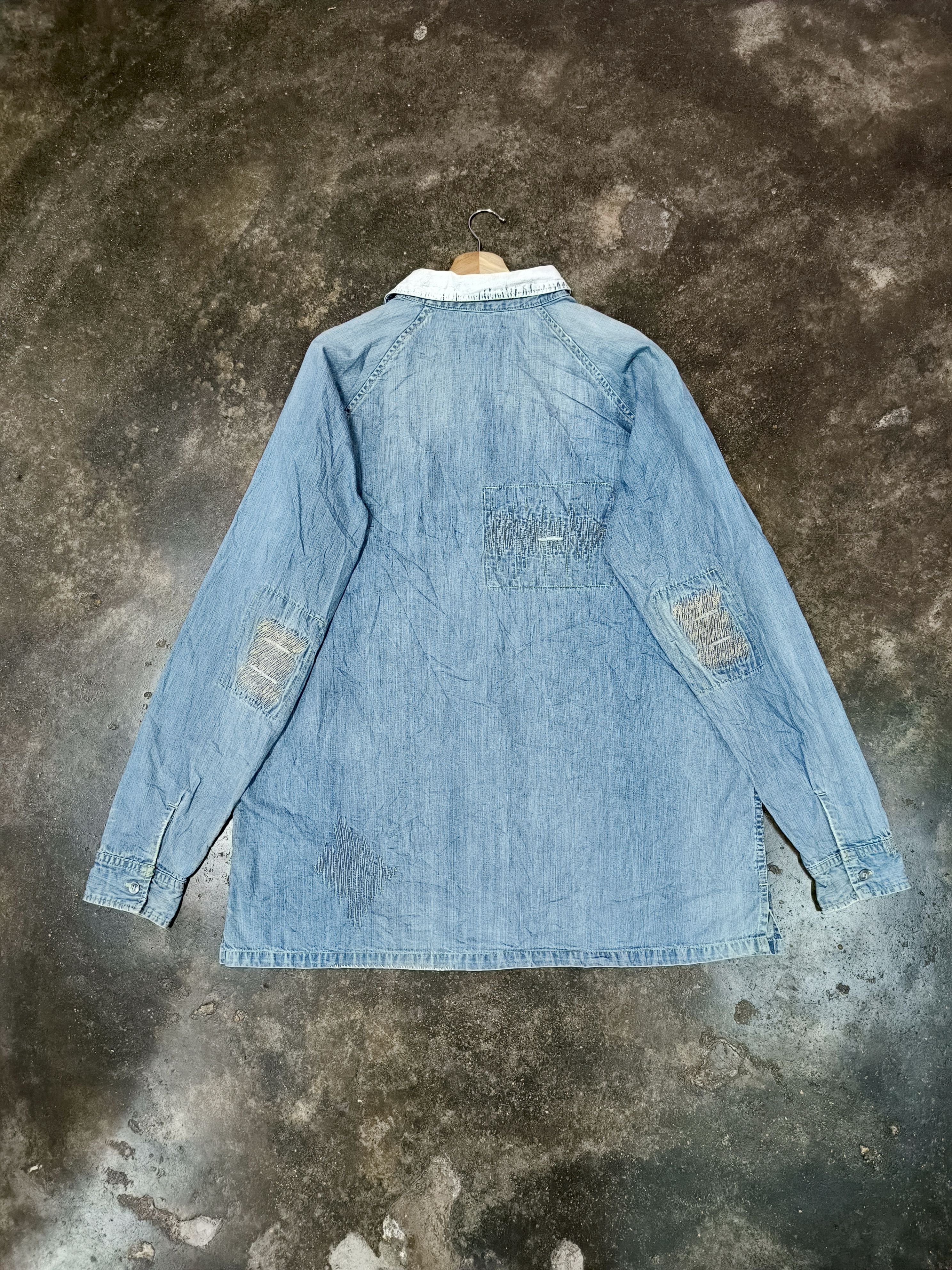 Japanese Brand Yabasta Masspublicsquat Avant Garde Distressed Denim Jacket Size US L / EU 52-54 / 3 - 8 Thumbnail
